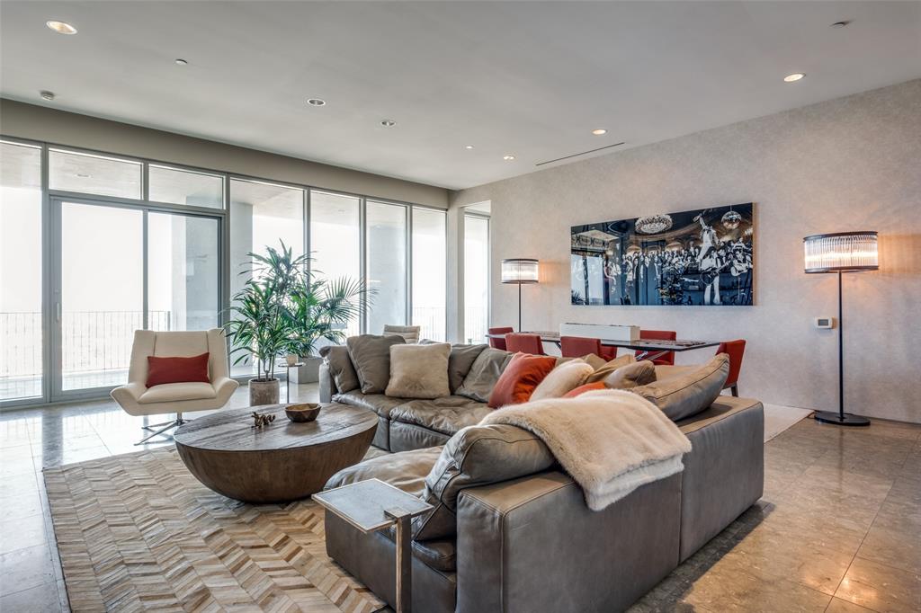 Living room featuring recessed lighting