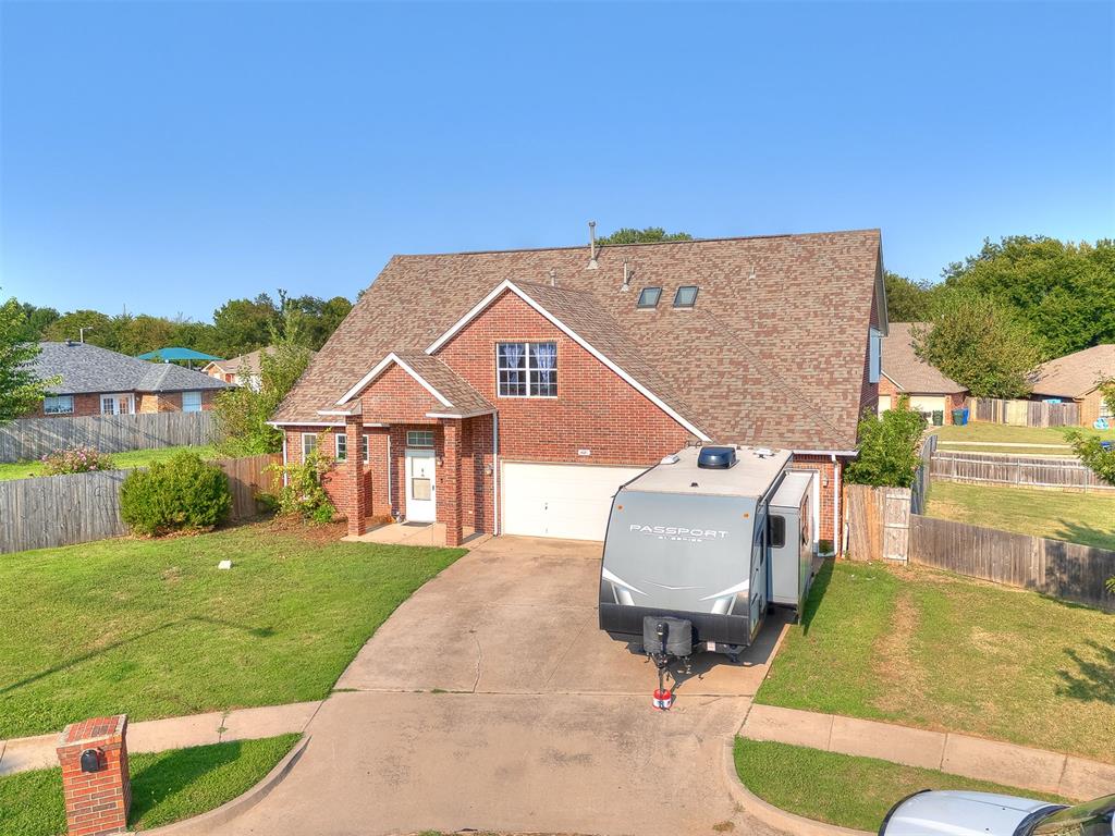 Come see this incredible, custom-built 5 bedroom 4 bathroom home in the sought-after Woodcreek addition. Just minutes from OU campus and tucked away in a secluded neighborhood at the end of a quiet cul-de-sac, this home boasts two lots totalling over a third of an acre, nearly 3000 sq feet of living space, a three car garage, enormous kitchen, two main bedroom suites, a safe room a newer roof, HVAC and water heater, a beautiful back balcony, and even new paint and carpet! The fridge stays! Schedule your showing today!