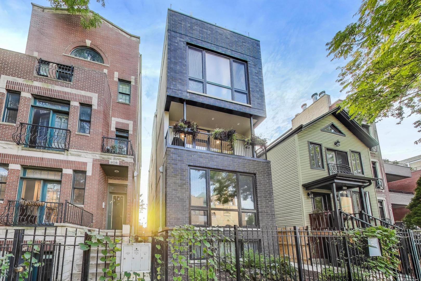 Welcome to this 2024 Constructed condo in a wonderful part of East Village. The bright, open concept living room with its white oak floors provides modern-day living & allows room for that luxe sectional you've had your eye on. Morning coffee or evening wine is more enjoyable with a tree-lined street view & makes for great people (& dog) watching. You'll love showing off your kitchen, as family & friends gather around the generously-sized island. They'll ooh & aah over the grain of the quartz counters & the sleek Bosch appliances, including a range hood & dedicated beverage fridge. The perfect night's sleep starts with a primary suite with plenty of room for a king-sized bed & a walk-in closet to house all of your fashions. The ensuite bath gives your feet a hug with its heated floors & is conducive for any morning routine with a generously-sized shower w/ a bench & wall to wall double vanity finished in quartz & walnut. A second bedroom is ready for whatever your lifestyle demands & is nicely-positioned next to the second bath. This home is not only a joy to live in, but also on your wallet. The high-efficiency HVAC & water heater combined with European energy-efficient windows will make sure you always have money in your pocket to go out. And the parking space is EV ready for even greater savings! There's no wonder why the neighborhood is so sought-after. With tons of restaurants, shops, parks & nightlife in every direction, it would take years to experience all the location has to offer. And with access to buses & the blue line, getting anywhere is a snap. If you're not looking to compromise, you may have just found your new home.