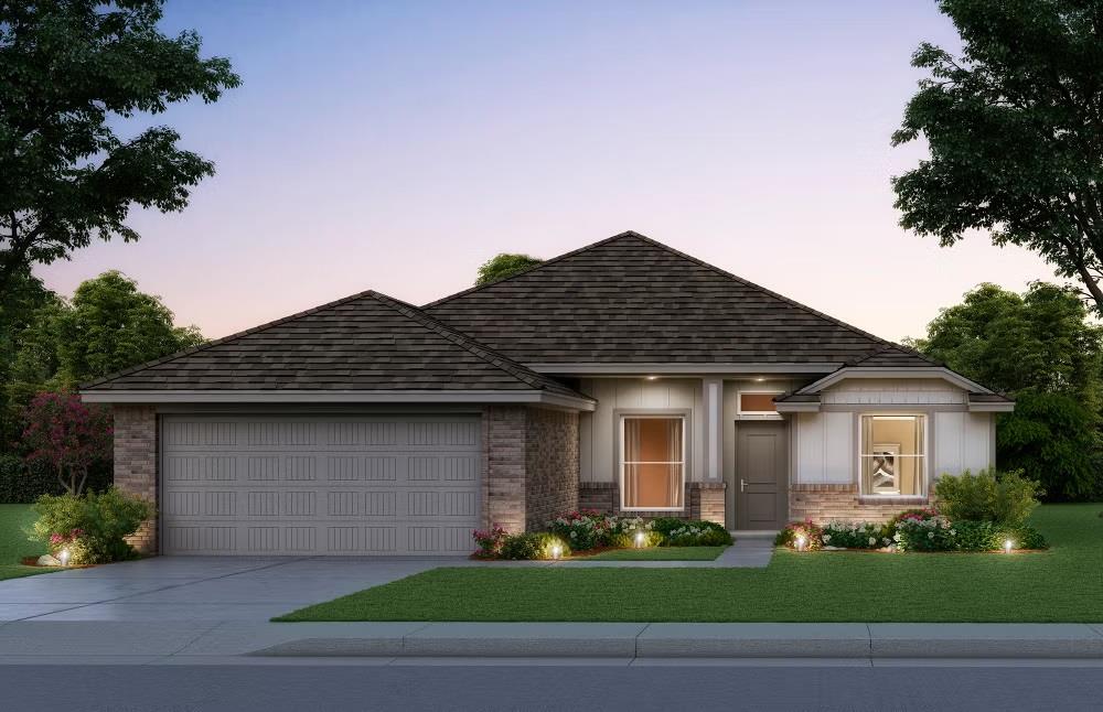 Welcome to The Bella, a stunning new construction home currently under construction in the highly sought-after city of Moore, Oklahoma. This thoughtfully designed 3-bedroom, 2-bath home with a 2-car garage is situated on a large corner lot, offering enhanced curb appeal, additional outdoor space, and added privacy.Inside, The Bella features a bright and open-concept layout that seamlessly connects the kitchen, dining, and living areas—ideal for both entertaining and everyday living. A dedicated office/study is highlighted by a popular farmhouse-style sliding barn door, creating a stylish and functional space perfect for remote work, hobbies, or quiet retreat.Built with modern efficiency and durability in mind, this home includes a tankless water heater, argon gas-filled tilt-in windows, low-maintenance cement siding, and 130 MPH wind-resistant roof shingles, providing long-term value, comfort, and peace of mind.Located within the highly regarded Moore Public Schools district, this home offers access to excellent educational opportunities and a strong community atmosphere. The property is just minutes from shopping, dining, parks, and everyday conveniences, with quick and easy access to I-35, making commutes to both Oklahoma City and Norman highly convenient.Experience the perfect combination of location, style, and functionality in this beautifully designed Bella floor plan.