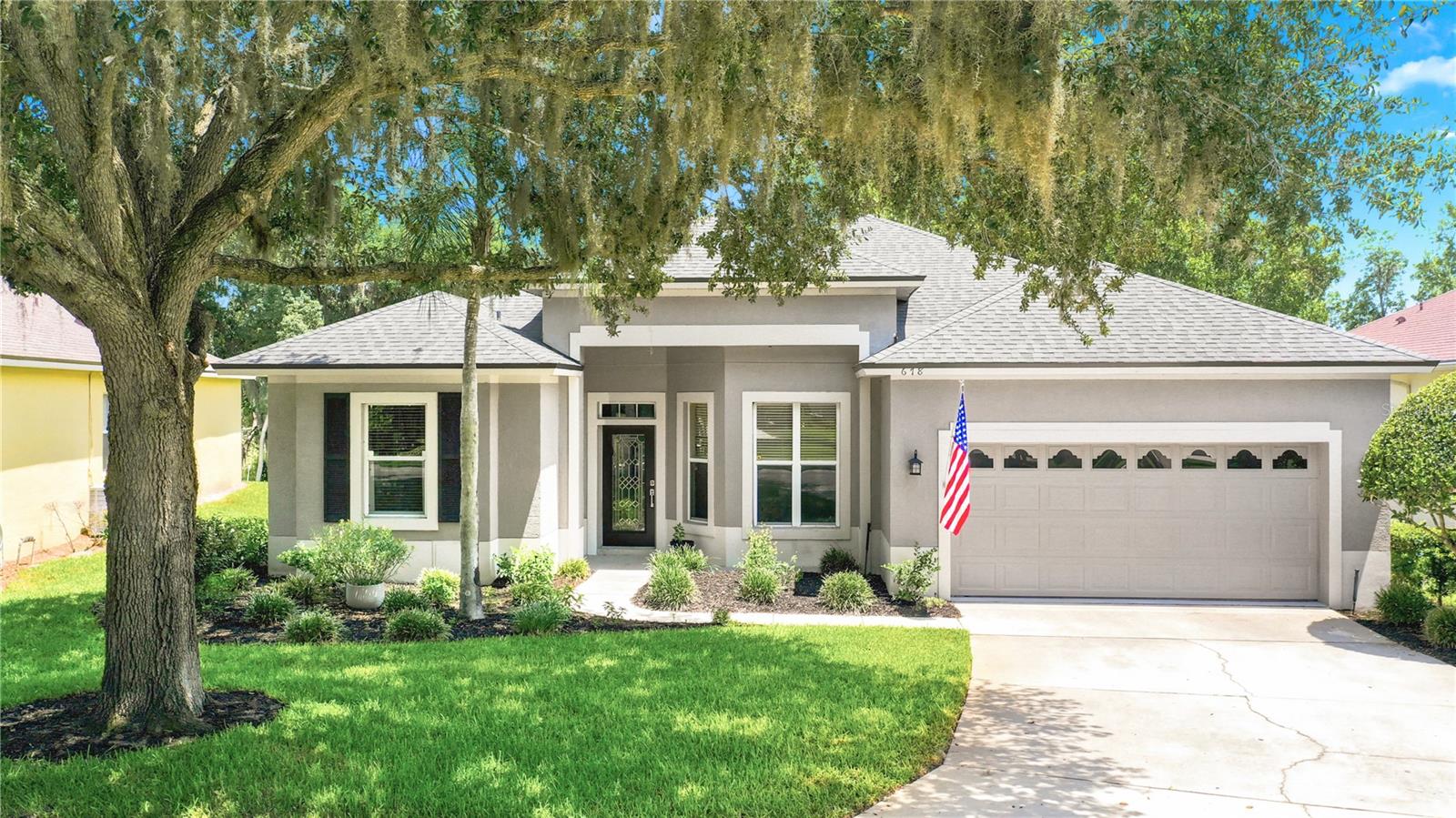 Incredible value for what is currently the only lakefront pool home overlooking spring-fed and picturesque Banana Lake, in the Lakeside subdivision of the guard-gated community of Heathrow. Comfortably situated on a small section of split roadway, this design creates a park-like setting and natural buffer which also enhances this peaceful lakefront setting. The result is a significant island longer than a football field that has been used by residents as a park, playground, recreation area, and literally anything else one might imagine. The home has been meticulously cared for over the years offering a split floor plan with the popular Kitchen-Family room combination along with formal dining and living areas. The roof was replaced in 2019, and HVAC in 2025, along with a brand-new Garage Door opener with Smart-Phone capability, and a newer installed pool pump. To help provide some additional “Peace of Mind”, a Home Warranty INCLUDED at closing, so all you need to think about is enjoying your new home. The updated kitchen Quartz countertops and backsplash that perfectly complements Stainless-Steel appliances and striking white cabinetry. The Family Room has beautiful large windows on the south wall so you can enjoy the views of the lake and there’s also a wood-burning fireplace for those chilly days or just the ambiance if you desire. The screen-enclosed, self-cleaning pool/spa are controlled by a Master Panel located in the primary bedroom for your ultimate convenience making it easy to simply relax and enjoy the peaceful and serene setting. The Dining Area has natural hardwood floors and is highlighted with beautiful millwork and wainscoting. The hardwood continues from there to the Living Room and the generous Primary Bedroom, which enjoys glorious lake views and direct pool access. Located close to shopping, dining with easy access to all major highways, and just a stones’ throw away from highly rated Heathrow Elementary and neighboring Markham Woods Middle School. Call today to schedule your private tour.