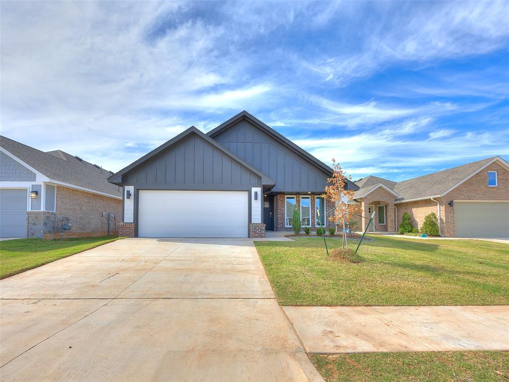 Experience luxury living in the move-in-ready Maple Elite at Palermo Place—perfect for remote professionals or anyone seeking upscale comfort at an incredible value. This premier community offers resort-style amenities including a pool, fitness center, playground, clubhouse, and scenic walking trails. Conveniently located just minutes from I-240, I-35, and I-44, you’ll enjoy easy access to the entire OKC Metro within a 20–30 minute drive. The Maple Elite is a true showstopper, featuring an open-concept layout with a spacious island that overlooks the main living area—ideal for entertaining or everyday living. A versatile flex space or study is filled with abundant natural light, offering the perfect work-from-home setup. Exterior curb appeal shines with an elevated roof pitch, stylish architectural accents, and a full landscaping package. Inside, the chef-inspired kitchen impresses with high-end finishes, including stainless steel Samsung appliances, a free-standing island, 5-burner gas stove, generous pantry, soft-close cabinetry, under-cabinet lighting, and a farmhouse sink. This must-see home combines elegance, functionality, and location. Schedule your showing today and elevate your lifestyle with The Maple Elite at Palermo Place.