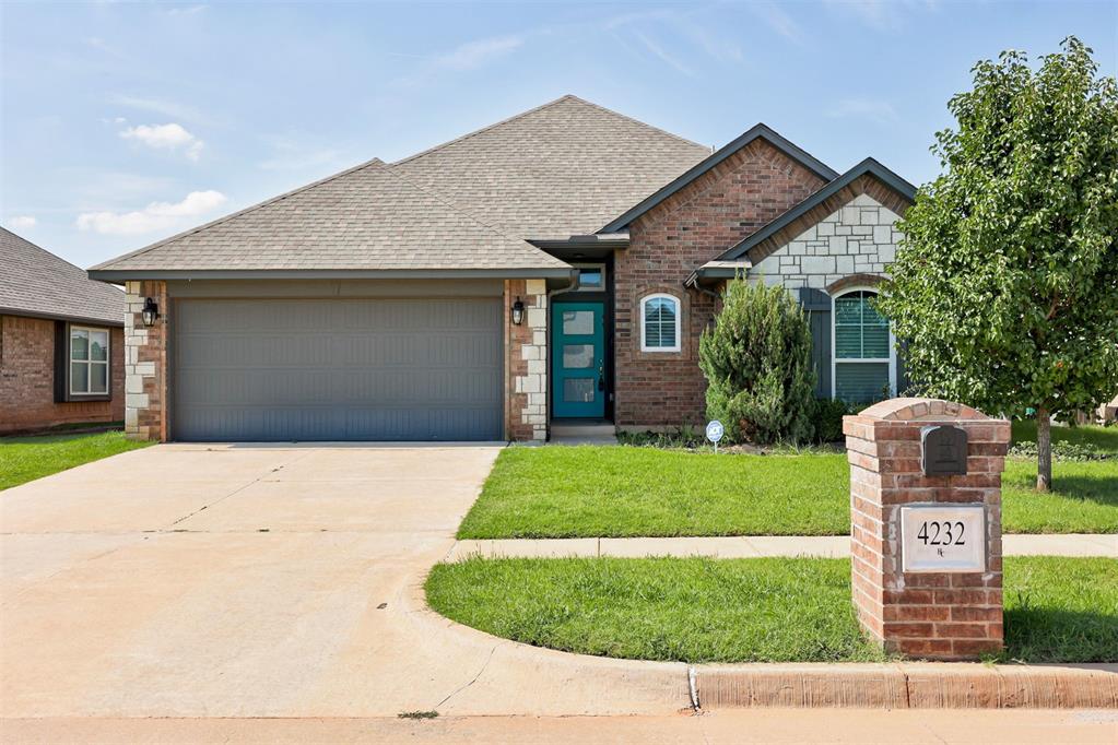 Welcome to 4232 NW 155th Street, a move-in ready home located in the sought-after Lone Oak community within the award-winning Deer Creek School District. Priced at $299,999, this well-maintained 3-bedroom, 2-bathroom home offers 1,617 square feet of comfortable living space and a layout designed for both everyday living and entertaining.

Built in 2018, the home features an open-concept living room anchored by a cozy gas fireplace, flowing seamlessly into the kitchen where you’ll find granite countertops, a center island, dedicated pantry, and plenty of cabinet space. The private primary suite offers a true retreat with double vanities, a soaking tub, walk-in shower, and a spacious walk-in closet.

Tile and carpet flooring run throughout the home, and a dedicated laundry room with upper cabinets adds convenience. Step outside to enjoy the covered back patio and fully fenced yard—ideal for relaxing or entertaining outdoors.

Lone Oak offers a welcoming neighborhood environment with access to a community pool and sidewalks, all for a low annual HOA of $400. Located just minutes from Kilpatrick Turnpike, Chisholm Creek, shopping, and dining, this home combines comfort, convenience, and value. Schedule your private tour today and make this Edmond gem yours.