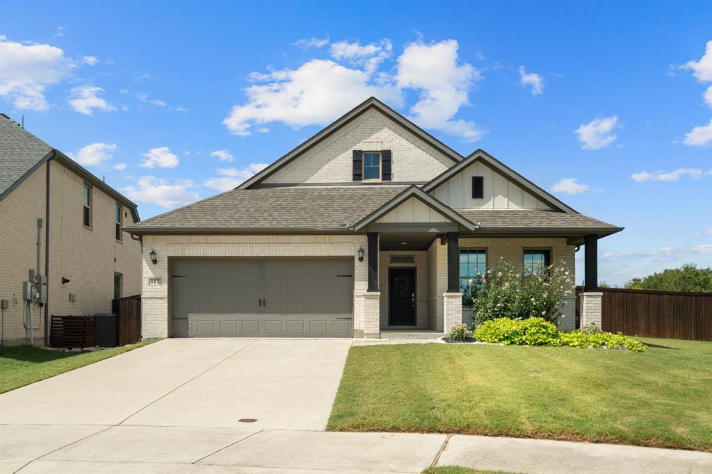 Built in 2018 and lovingly maintained by its original owner, this four-bedroom SINGLE STORY Creekwood home offers the perfect blend of style, comfort, and convenience. The heart of the home is the stunning kitchen, featuring quartz countertops, white cabinetry, stainless steel appliances, pendant lighting, a gas cooktop, and a convenient island - plus the refrigerator stays! Designed with open-concept living in mind, the kitchen flows seamlessly into the large dining area and inviting living room, making it perfect for everyday living and entertaining. The oversized primary suite includes an expanded layout and an ensuite bath with dual sinks and a separate shower. You’ll love the large walk-in closet with direct access to the laundry plus the washer and dryer are also included. Three additional bedrooms and a full hall bath provide plenty of space for family or guests. The front bedroom, with its soaring 13-foot ceiling and front-facing windows, also makes a wonderful home office. Step outside to your private backyard oasis! Backing to a greenbelt, this quarter acre+ property offers both privacy and space. Enjoy evenings around the firepit, relaxing on the extended patio, or creating the backyard of your dreams.  You will also love the neighborhood pool!  Convenient to schools, highway, shopping and dining!