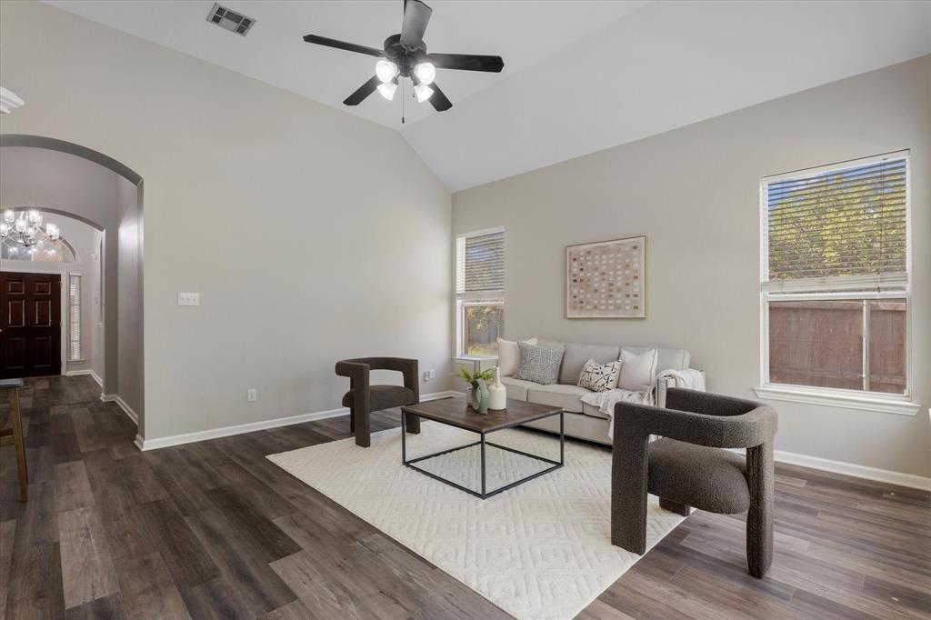 PRICE REDUCED $20k BELOW MARKET! Last Chance to present your OFFER – Motivated Seller! Nestled at the end of a quiet cul-de-sac in the prestigious Grand Traditions of Stonebridge Ranch, this beautifully maintained 3-bed, 2-bath home delivers comfort, style, and convenience within award-winning McKinney ISD. A welcoming foyer opens to rich wood flooring, soaring ceilings, and walls of windows that flood the home with natural light. The elegant formal dining room sets the stage for memorable gatherings, while the spacious living room with a striking fireplace offers the perfect retreat. The kitchen boasts natural wood cabinetry, a center island, breakfast bar, and sunny breakfast nook—designed for both casual living and entertaining. The split-bedroom layout ensures privacy in the serene primary suite, complete with dual vanities, a spa-like garden tub, separate shower, and two generous walk-in closets. Two additional bedrooms share a well-appointed full bath. Step outside to your private backyard oasis with an open patio and fenced yard, ideal for relaxing evenings, entertaining, or play. As a resident of Stonebridge Ranch, you’ll enjoy a resort-style lifestyle with world-class amenities including a beach-style pool, aquatic center, tennis and pickleball courts, sports fields, playgrounds, and miles of scenic walking and biking trails. Ideally located just minutes from premier shopping, dining, and entertainment, this home offers the perfect balance of peaceful suburban living and modern convenience. Don’t miss your chance to be part of one of McKinney’s most vibrant and desirable communities!