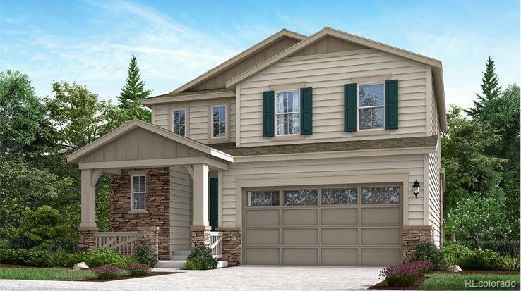 **Available with rates as low as 3.99 % when using builder’s preferred lender – terms and conditions apply – ask for details****Contact builder today about Special Financing for this home - terms and conditions apply**Anticipated Completion June, 2026!Welcome to Sky Ranch. This beautiful new Elbert 2-story features, 3 beds, 2.5 baths, laundry, great room, kitchen, dining room, unfinished basement and 2 car garage.  Gorgeous upgrades and finishes throughout including a high ceiling entrance, large mudroom & pantry, luxury vinyl plank throughout the main floor, stainless steel appliances and more.  Builder provides the latest in energy efficiency and state of the art technology with several fabulous floorplans to choose from. Energy efficiency, and technology/connectivity seamlessly blended with luxury to make your new house a home. Sky Ranch offers single family homes for every lifestyle. Close to dining, shopping, entertainment and other amenities. Don't miss your opportunity. Photos and walkthrough tour are a model only and subject to change.
