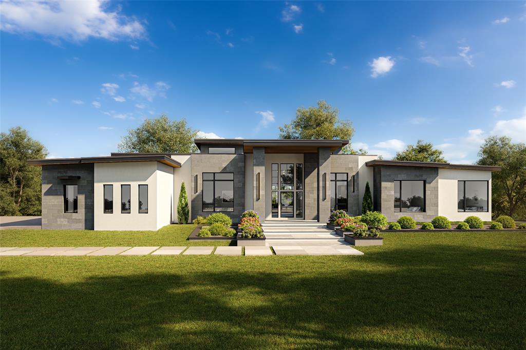 Welcome to Waterside—where lakefront living meets unapologetic architectural presence. This custom estate being built by TX Sparks Luxury Construction isn’t just a home… it’s a statement. And not a quiet one.Perfectly positioned on a rare 1-acre lakefront homesite inside a prestigious gated enclave, this 5,100+ sqft residence delivers the kind of privacy, scale, and design that buyers are obsessed with.From the moment you step in, the tone is set: soaring lines, a dramatic floating staircase, and a level of finish-out that says, “Yes, everything here was intentional.” Clean modern architecture is softened by warm textures, custom millwork, and curated stone selections that feel elevated—not overdone.The kitchen! Designed for both actual cooking and dramatic entertaining, it features custom cabinetry, statement countertops, and a seamless flow into expansive living spaces anchored by a striking fireplace. Walls of glass pull the outdoors in, because if you have lake views like this… you show them off.The primary suite is exactly what it should be—private, serene, and quietly indulgent—with a spa-level bath and a closet that understands your lifestyle. Secondary spaces are equally dialed in, offering flexibility for guests, work, and whatever version of life you’re currently building.And then there’s the outdoor living—because we don’t skip that here. Covered entertaining space, endless upgrade potential for a resort-style pool and outdoor kitchen, and wide-open views that make every sunset feel like a closing gift.This is not production. This is not expected.This is custom, intentional, and built for someone who knows the difference.please contact the listing agent to customize finishes !!!