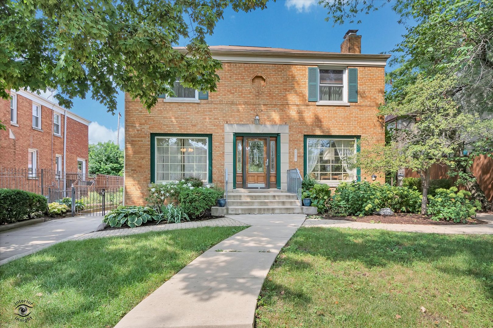 This is the Perfect Family Home offering great flexibility for your personal needs. Wonderful for everyday living & entertaining. Charming and spacious, this 2-story traditional brick home offers timeless character and thoughtful updates throughout. The inviting living room features hardwood floors, a woodburning fireplace, and elegant triple cove ceiling molding, while the formal dining room is the perfect setting for family and friends to gather. An office with custom built-ins provides the perfect workspace or playroom. The kitchen showcases tile flooring, custom wood cabinetry, granite countertop, with an adjoining eating area. Enjoy the bright sun-filled open family room overlooking a luscious yard. This home offers 4 bedrooms and 2.1 baths, including a primary suite with a shared bath featuring a new tile floor, oversized vanity, and walk-in shower. Additional highlights include a powder room with vintage tile, two entrances to the basement, and a great finished recreation room with a 2nd brick fireplace. A one-car garage completes this well-maintained, character-filled home. Walking distance to restaurants, shopping, parks, tennis pickle ball, Metra and Blue Ribbon reward winning private school and high ranking public school. Don't miss this golden opportunity!