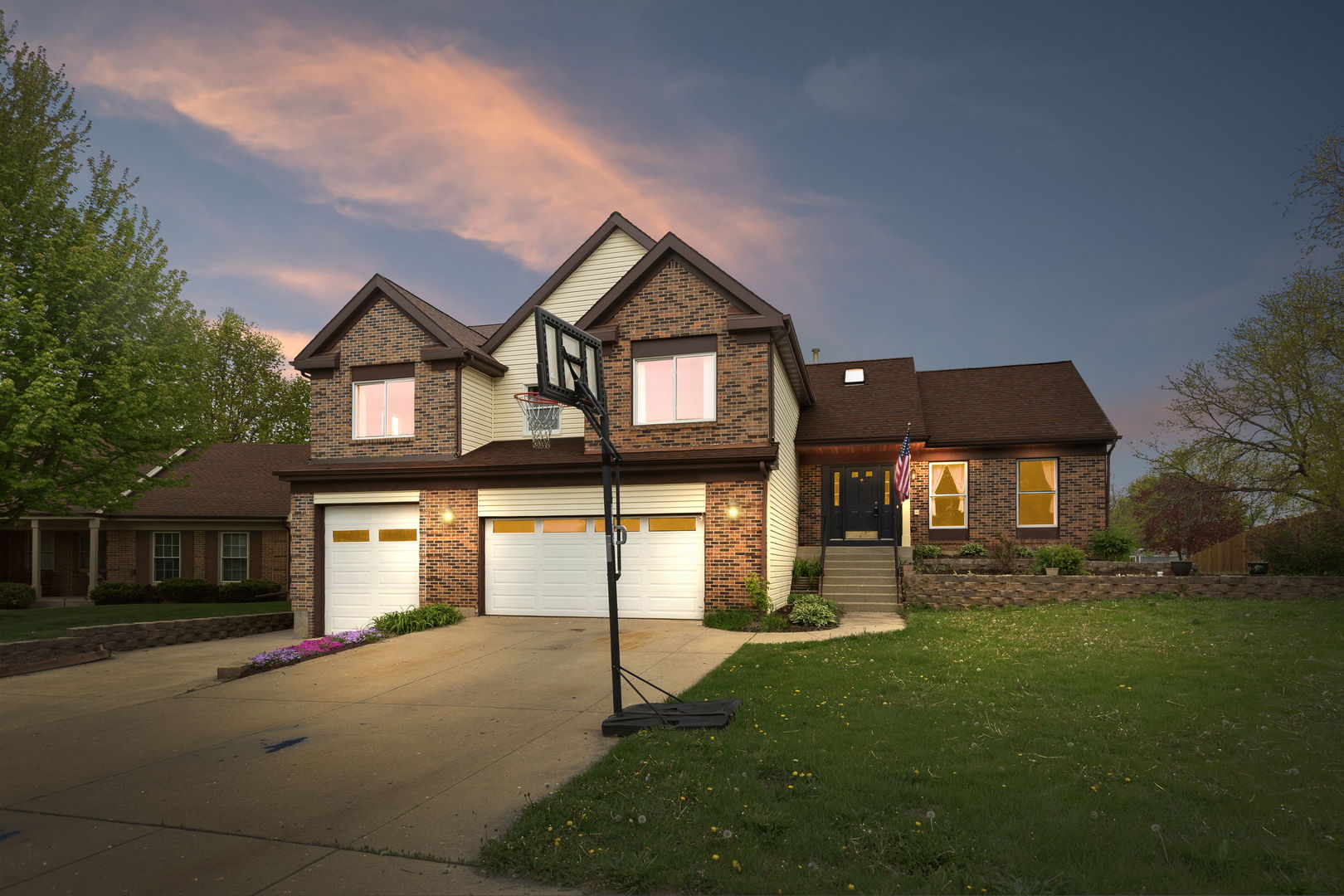 One of a kind 3700+ sq ft remodeled custom quad level home with 5 bedrooms & den or office. Flexible open and spacious floor plan perfect for anyone who is working from home or possible in-law arrangement? The 1st floor has  vaulted ceilings in foyer, living room and dining room. You will enjoy a newer kitchen and eating area that overlooks one of the deck areas. A few steps down to Family room with brick fireplace and a  bedroom or office. A few steps up to primary bedroom with vaulted ceilings, huge updated bath and walk -in closet with custom organizers. 3 additional bedrooms and office/den area. The multi-purpose areas and basement are waiting for your finishing touches. Some great features include 3 car garage, 1 bay has a 7 ft ceiling, the other is heated, multiple decks and even a covered area for sitting or a hot tub?, vaulted ceilings and  skylights. Newer items include furnace, A/C, water heater, water softener, washer, dryer, sump pumps, ceiling fans and flooring in foyer and kitchen area.