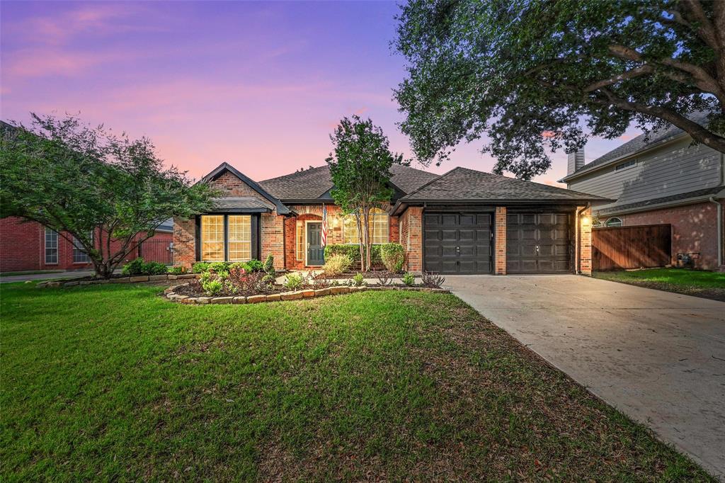 BACK ON THE MARKET! This was due to buyers changing their minds, and is not a reflection of the sellers or the property itself. Beautifully updated and move-in ready, this spacious 4-bedroom, 2.5-bath home is located in the highly desirable Villages of Northshore, built by David Weekley and nestled in the heart of Flower Mound. Offering both function and charm, the versatile floorplan includes multiple flexible living spaces such as a formal living or study at the front, a formal dining room that easily doubles as a game room, and a sunlit bonus room with a bow window—perfect for reading or relaxing. The open-concept kitchen features a large island with an electric cooktop, built-in double ovens, stainless steel dishwasher, abundant cabinetry, and generous counter space, opening to a spacious family room with a wood-burning fireplace and views of the backyard. The oversized primary suite is privately located and features tall ceilings, a walk-in closet, and a large ensuite bath with a jetted tub, separate shower, and dual vanities. Three additional bedrooms share a large hall bath with dual sinks and a private wet room. Recent updates include new flooring, new fireplace tile, new countertops in kitchen and guest bath, new vanity in primary bath, freshly painted kitchen cabinets new cement patio in backyard along with new landscaping, and fresh paintCommunity amenities include a tree-shaded park, playground, and pool just a short walk away. Zoned to top-rated Flower Mound schools with easy access to FM 2499 and just minutes from DFW Airport, shopping, and dining—this is a must-see home in a prime location. Schedule your showing today!