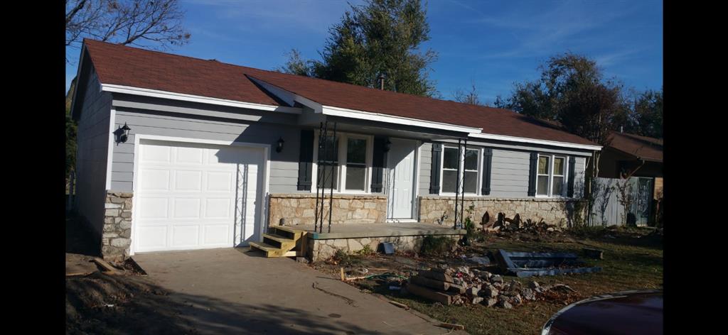 3 Bed, 1 bath, 1 car garage House with many updates: New pex, drain line, gas line, water tank, romex, breaker box, kitchen cabinets, double hung windows, with large backyard.
