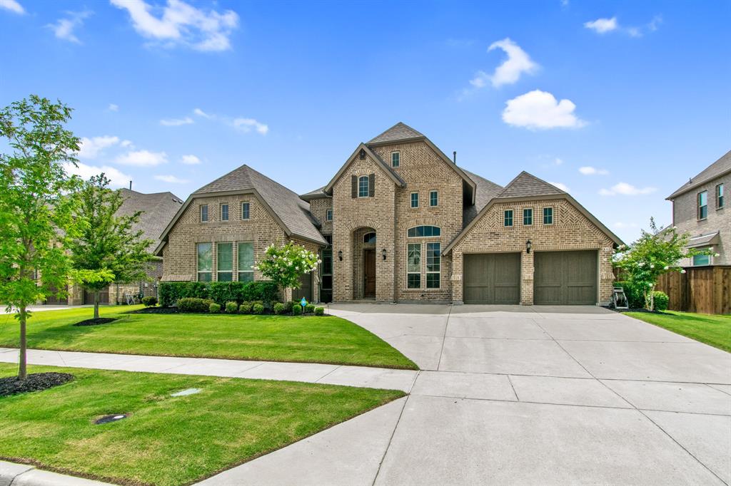 Welcome Home to this fabulous single-story home with FOUR private ensuites. This home qualifies for the 2-1 program, which means a qualified buyer can get interest rates in the 4's! This perfectly designed home has it all and is ideal for a multi-generational family.  Beautiful, open floor plan is absolutely perfect for entertaining. 4 living areas, including the living room, private study, game room and media room, playroom or separate family room. Chef's kitchen features Kitchen Aid appliances, gas cooktop, tons of cabinet and counter space & huge pantry. Oversized Primary has gorgeous en-suite bath & other 3 bedrooms all feature en-suite baths, creating a floor plan ideal for any family. Features include custom wood floors, plantation shutters, electric shades in Primary, extravagant custom built-ins, tall ceilings, 3 car garage, energy efficiency, tankless water heaters, custom built ins & tons of light throughout. Relax on your covered patio in beautiful backyard. Experience the luxury of family living, close to shopping and restaurants. Quick access to the PGA golf course, Cowboys Star facility and all things entertaining in Frisco!