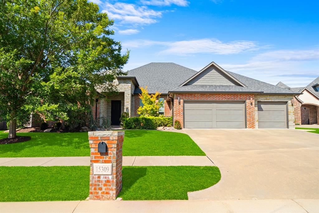 Rare Find! Experience the perfect blend of space & style in this exceptional spacious home offering an open floor plan loaded w/upgrades & amenities. The inviting family rm features a striking stone fireplace w/wood framed tv & an entire wall of windows filling the home with natural light while overlooking the beautifully landscaped backyard. Designed for entertaining, the outdoor living area boasts a huge covered patio w/built-in grill, outdoor fireplace & heated pool—perfect for hosting family & friends year-round. Inside you'll find custom plantation shutters in the primary suite & media room, hand-stained hardwood floors throughout the entry, living room, kitchen & dining areas. The chef's kitchen features quartz countertops, oversized island, butler's pantry w/wine refrigerator & top-of-the-line stainless steel appliances including a commercial-grade cooktop & double ovens.  Just off the kitchen, a versatile study area provides the perfect space for a home office or creative workspace. The convenient mudroom adds everyday functionality including plenty of storage! Enjoy the spacious game room with vaulted beamed ceiling & barn doors offering flexibility as a guest suite, 2nd living area, or optional bedroom. The luxurious primary suite features a spa-inspired bath with frameless glass shower, freestanding soaking tub, dual vanities with granite counter tops, &  large walk-in closet with access to the utility room. Guests will appreciate their own generously sized bedroom with walk-in closet, while bedrooms 3 & 4 share a well-appointed Jack-and-Jill bath & abundant storage.  Additional highlights include a whole-home water filtration system servicing both interior & exterior water spigots, a whole-home humidifier and three-car garage complete with storm shelter, workbench & built-in cabinetry for exceptional storage.  This beautifully appointed home combines luxury, comfort and functionality—an opportunity you will not want to miss!! Schedule your showing today!