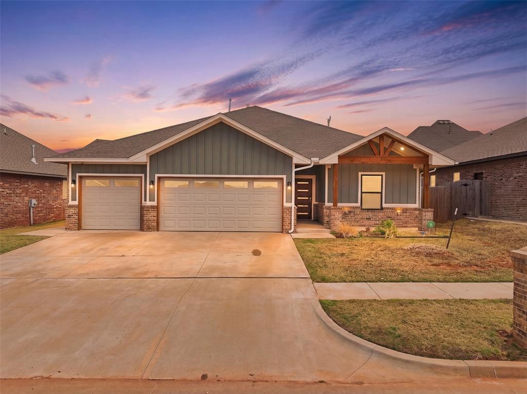 This newer home is one of those that just makes life easy. Built with modern finishes and a smart, open layout, it offers comfortable living spaces that flow naturally from the kitchen into the main living area, great for everyday living or hosting friends. Wood look tile runs through the primary living spaces for a clean, low maintenance feel, and the kitchen features ample cabinet space, quality finishes, and room to gather. The primary suite is generously sized with a well designed bath that includes a soaking tub, separate shower, and large walkin closet. Two additional bedrooms and a full bath are thoughtfully positioned for privacy. Located in a gated community within the Deer Creek School District, this home offers a strong combination of location, layout, and long-term value.