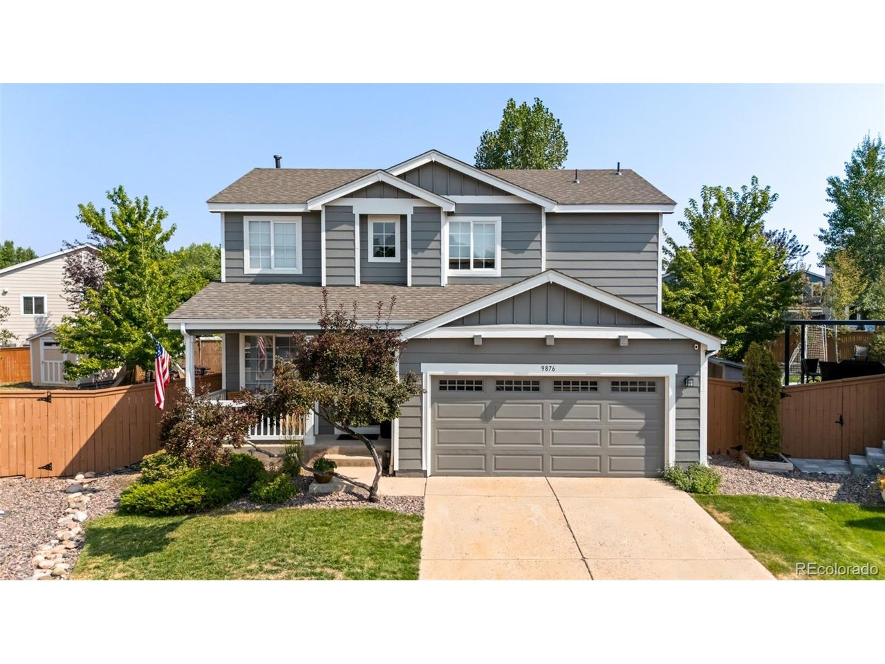 Thoughtfully maintained + beautifully updated, this Highlands Ranch home pairs polished interiors with an outdoor setting designed to be lived in + loved. The open main level welcomes you with warm wood-look flooring, abundant natural light + an easy flow from the living room to the dining area and beautifully updated kitchen. Crisp white cabinetry, stainless steel appliances, quartz countertops + generous workspace give the kitchen a fresh, contemporary feel, while the stone fireplace creates a warm focal point for gathering. Sliding doors blur the line between indoors + out, inviting you to step outside, settle in + soak up the Colorado sunshine.Upstairs, 4 bedrooms-a rare find-offer comfortable retreats, including a spacious primary w/ensuite + room to unwind. The finished lower level adds exceptional flexibility, complete with its own kitchenette, dining area, full bath + living/sleeping space with a built-in Murphy bed. Ideal for guests, extended stays, a home office or simply a little extra room to spread out.The backyard is a true oasis, unfolding into a collection of inviting spaces for dining, entertaining, playing or simply relaxing. From the generous patio and expansive lawn + play area to mature landscaping and a tucked-away firepit retreat, there's a place for every kind of Colorado day-and evening. Morning coffee on the patio, summer dinners under the open sky, evenings spent making s'mores or simply lingering outside a little longer-this is a backyard made for enjoying home.A spacious 2-car garage completes the property, while the Highlands Ranch lifestyle begins just beyond the front door. Four recreation centers, indoor + outdoor pools, miles of parks and trails, highly regarded schools, shopping + dining are all within easy reach, with convenient access to C-470 + I-25.