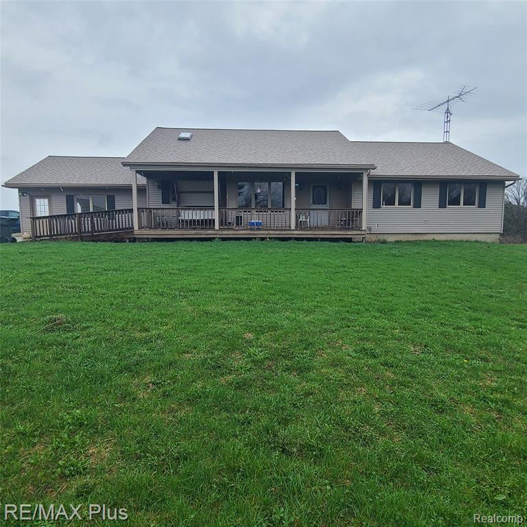 Welcome to 7931 Clear Lake Road in Brown City where you can escape to your own personal retreat siting on just over 75 Acres. This ranch style home has been a one family house built in the 1980s.  It blends timeless character with everyday practicality, a property with this much usable land and outbuilding. The home features 5 bedrooms, 3 full baths, a primary suite, hardwood floors in dining room with a beautiful built-in wall cabinetry. It has a finished basement with a walk out, a whole-house generator, and a classic farmhouse front porch/back deck perfect for morning coffee or to enjoy the view and sounds of nature. Outside is a 30x50 pole barn with 110/220 power, wood burning heater, and a 10,000lbs vehicle lift. This beautiful property offer so much space for every hobby, additionally, comes with a natural pond in the back field. Come on out to view this in person and make this your new forever home.