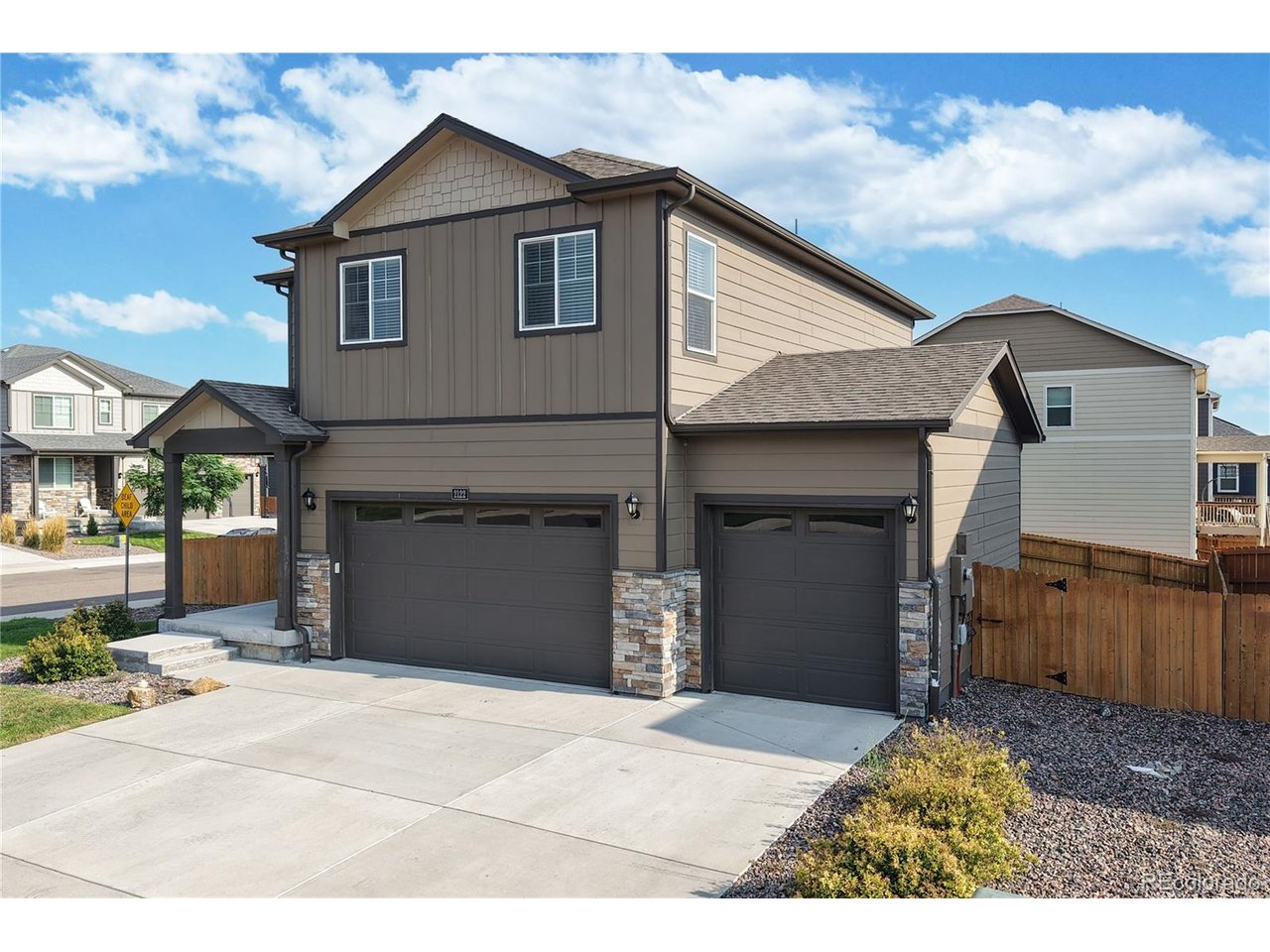 Imagine ending each day with breathtaking Colorado sunsets painting the mountains in shades of gold, orange, and pink. Positioned on a premium corner lot adjacent to open space, this home offers a rare combination of privacy, expansive views, and room to breathe. Natural light fills the open-concept floor plan, creating a warm and inviting atmosphere from the moment you enter. The spacious kitchen serves as the heart of the home, featuring abundant counter space, a large center island, and seamless flow into the dining and living areas-perfect for entertaining guests or enjoying everyday life. Upstairs, the thoughtfully designed layout provides comfortable living space for everyone, while the primary suite offers a peaceful retreat at the end of the day. Step outside and enjoy the expansive mountain views and unforgettable Colorado sunsets that make this property truly special. The fully fenced backyard offers plenty of space to personalize and create an outdoor retreat that fits your lifestyle. With open space adjacent to the property and a premium corner lot location, you'll enjoy a sense of openness and privacy that is increasingly difficult to find. The unfinished basement provides valuable future expansion potential, giving you the flexibility to add additional living space, a home office, fitness room, media room, or guest suite as your needs evolve. Additional features include fiber internet, smart thermostat, smart doorbell, sprinkler blow-out connection, and a generously sized lot. Conveniently located in a quiet Mead neighborhood with easy access to schools, parks, shopping, and commuter routes. If you've been searching for a home that combines value, flexibility, open space, and some of the area's most beautiful mountain and sunset views, this is one you won't want to miss. Schedule your private showing today and experience it for yourself.