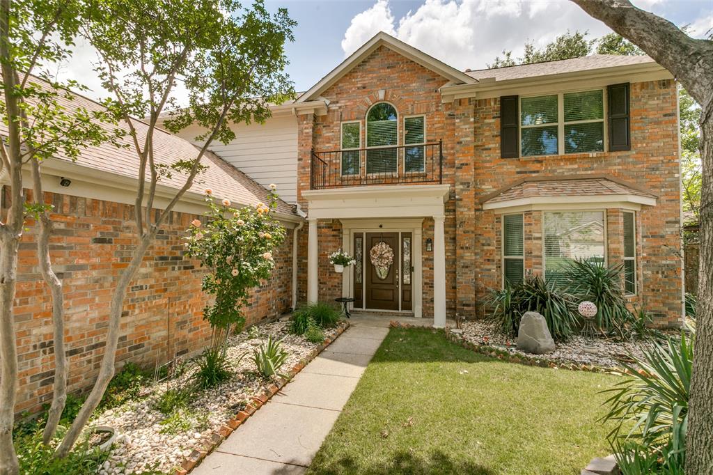 Beautifully updated 4-bedroom home in an established Flower Mound neighborhood with mature trees and timeless charm. This meticulously maintained property offers extensive upgrades inside and out, giving buyers peace of mind and move-in ready comfort. Major system updates include 24 Low-E windows (2013) with easy-clean tilt feature, roof (2017), upstairs HVAC (2024), downstairs HVAC (2014) with updated traps and auto shutoffs, new ductwork (2016), water heater (2021) with updated PEX plumbing to the street (2022), and new 3-side fence (2022).The home features hardwood-look porcelain tile throughout the first floor, updated carpet, and popcorn ceilings removed for a clean modern feel. The remodeled kitchen includes updated countertops, double ovens, and upgraded lighting with LED recessed cans. The inviting family room showcases a gas log fireplace with updated tile (2021).All three bathrooms were beautifully remodeled in 2024, including an expanded primary suite for added space and functionality. Additional interior improvements include updated doors, crown molding, trim paint (2025), and custom Container Store Elfa shelving in select closets.Enjoy the beautifully maintained yard with Zoysia grass, Rain Bird sprinkler system front and back, mature trees professionally trimmed, and a stone walkway leading from the driveway to the backyard. Exterior updates include fresh paint (2023), newer front and back doors with storm door, and replaced garage door.This well-cared-for home blends thoughtful updates, quality improvements, and a prime location in one of Flower Mound’s established neighborhoods — a rare find with major mechanical updates already completed.