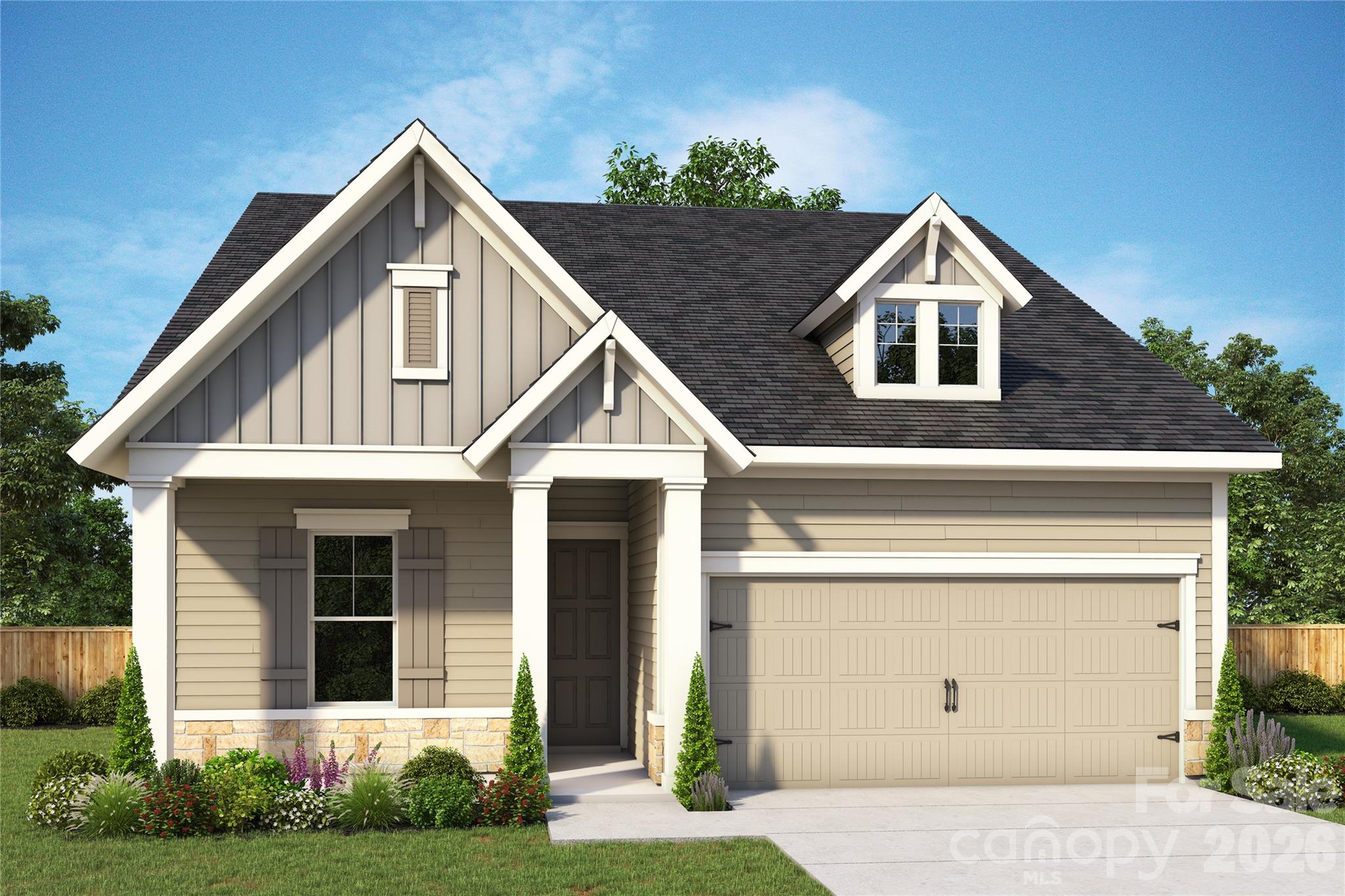 Welcome to your new home at Encore at Streamside in Waxhaw, NC, where thoughtful design brings comfort and style to everyday living. The kitchen pairs warm-stained cabinets with modern Miami Vena quartz countertops, creating an inviting space to cook, gather, and entertain.Craftsman-style doors add character throughout, while French doors offer privacy for the study. The Owner’s Retreat features a zero-entry shower for a comfortable, spa-inspired start or end to your day.Enjoy two-story living and make the most of North Carolina’s fall evenings on the large, covered porch, with plenty of room to relax or entertain. Become part of the Streamside lifestyle and enjoy comfort, style, and thoughtful design in every detail.
