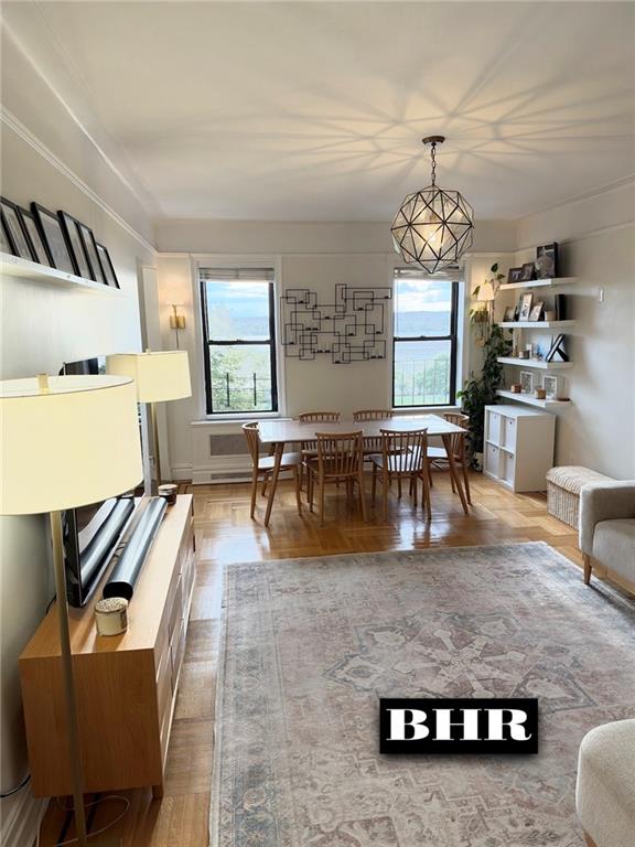 Bay Ridge - Enjoy breathtaking sunsets, sailboats floating up the Hudson and Verrazano views from this completely move-in ready apartment in one of Shore Road’s most coveted pre-war buildings. This massive, sun-drenched apartment has been completely updated including a renovated kitchen featuring stainless steel appliances, quartz countertops, and cabinets for all of your storage needs and new tile bath with glass shower/tub. Closets abound— including custom builds in the main bedroom, bath, and entry ensuring all of your belongings have a proper place. The apartment also features nine windows, high ceilings and parquet floors, creating a bright and airy home. Set in one of Shore Road’s most desirable and well-maintained pre-war buildings, 9701 has a fantastic live-in super and is pet-friendly. Located directly across the street from Shore Road Park with its new playground and dog run, scenic waterfront paths, tennis courts, and fields. The monthly maintenance $1557.00 covers all utilities including electric, water, heat, and real estate taxes. The building offer Spectrum package that includes TV, HBO and 500MB internet for a fee. Storage room wait list. Bike room is free.  Air conditioning is only $60 per year per installed unit. Conveniently located near express buses