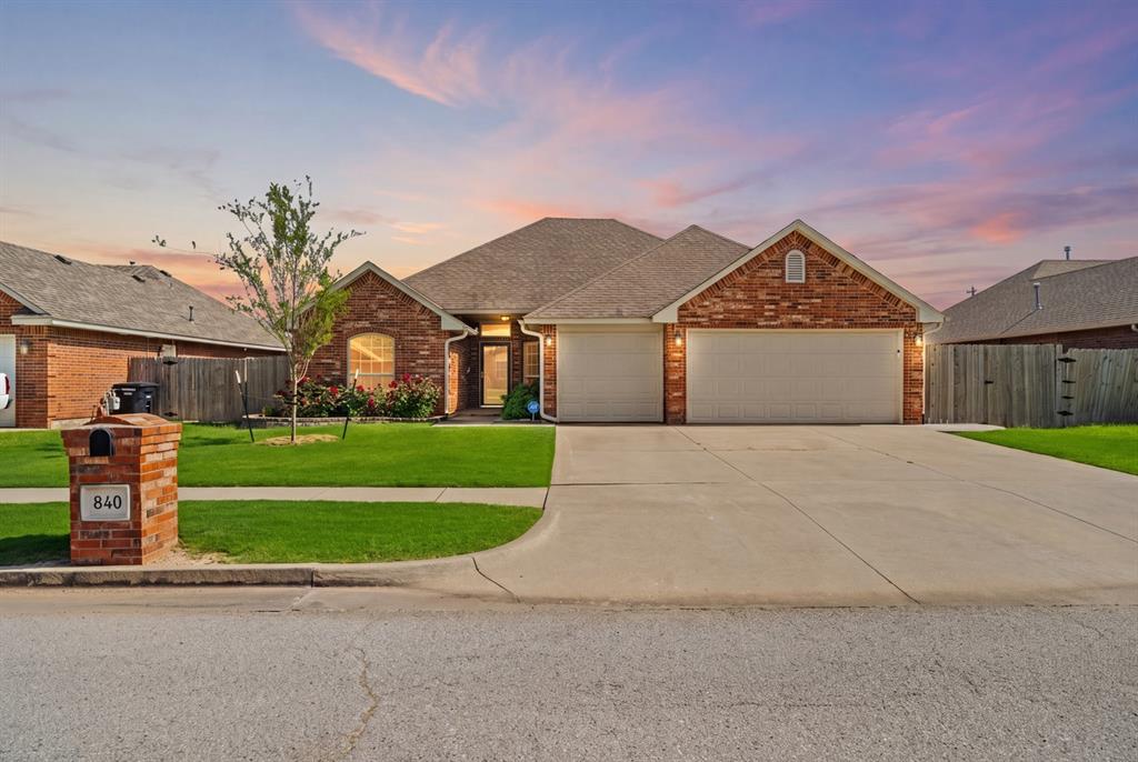 Huge backyard. 10-foot ceilings. A true home office.This move-in ready home was designed for real life.The split floor plan keeps the primary suite private on one side of the home, while two bedrooms and a full bathroom are tucked away on the other. The dedicated office is perfectly located near the kitchen, making working from home easy without taking over a bedroom.The kitchen features granite countertops, a true pantry, and an open layout that overlooks the living room with the built in fireplace and backyard.The primary suite offers wood-look flooring, while the updated bathroom includes a jetted tub, separate tiled shower, and dual vanities.Outside is where this home shines. The oversized backyard has room for kids, dogs, and backyard football games. The extended concrete patio, cedar pergola, and fire pit are ready for cookouts, birthdays, and relaxing evenings. A large storage shed gives you extra space, and the in-garage storm shelter adds peace of mind.Fresh paint, a well-maintained roof, 10-foot ceilings, numerous updates throughout, a 3-car garage, and Moore Schools make this home truly turnkey.Just move in and start making memories.