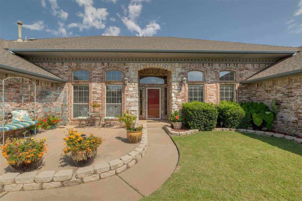 Welcome to 9205, a beautiful must-see, one-owner home in Westbrooke. With the perfect blend of openness and private retreats, this sprawling one-level home offers 2 primary suites, 2 secondary bedrooms, 2 living spaces plus a study, 2 dining areas, 3 full bathrooms, and a fabulous gourmet kitchen. Upon entering, you are greeted by natural light highlighting spacious living, high ceilings, and grand rooms. All the extras adorn this home - rich stained wood, crown molding, detailed trimwork, quartz and granite counters, and tasteful flooring throughout. The first primary suite is expansive and welcoming with its own private sitting area, direct access to the backyard, and a large ensuite with a sitting area of its own and an oversized walk-in closet with built-ins. On the other side of the home, the second primary suite is also spacious and has its own generously sized ensuite with a separate makeup vanity. The heart of the home well-designed kitchen features gorgeous, stained cabinetry, granite counters, built-in appliances, expansive counter and storage space, a breakfast bar with additional seating, and a center island with room to gather. The two large living areas offer flexibility for functionality and comfort. Whether you are working from home or simply retreating, the study offers privacy and attractive built-in bookcases. Additional features include the 3-car garage, zoned heat and air, 2 hot water tanks, storm shelter, sprinkler system, security system, window treatments, guttering, a summertime fun above-ground pool, and a wonderful extended covered patio for morning coffee and peaceful evenings. Having been well-maintained, this gorgeous home is truly move-in ready. Schedule your showing today!