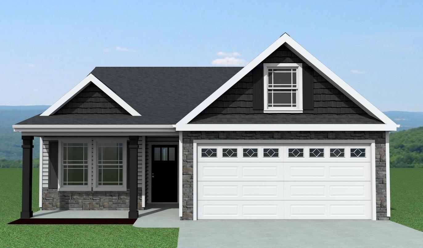 Customized Bishop plan built for customers. 3 BR/ 2 BA home sits on a corner lot with great views of the neighborhood pond. This open concept home features tall ceilings in the living room with a cozy, corner fireplace. The kitchen features Marsh cabinetry, granite countertops and SS appliances. There is a 12 x 12 covered patio out back for some great relaxation.