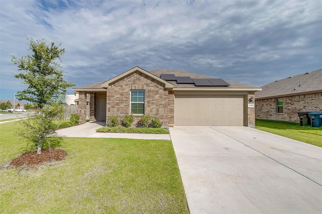 Amazing 3 Bedroom 2 Bath home in desirable Creekside Estates.   The home is ready for new owners.  The home features an open floor plan.  The living room, dining room, and kitchen all flow together.  The kitchen with counter seating has lots of storage, a walk-in pantry, and granite countertops. All of the bedrooms are carpeted and tiled in wet areas. The master bedroom has a barn sliding door and a walk-in closet. Dine-in kitchen. Tile throughout in wet areas with a separate shower.  Large covered back porch with a huge yard.  Located in the highly rated Crowley ISD. Convenient location with easy access to everything. Home comes equipped with solar panels to help cut the cost of those rising electric bills.  The solar panels are owned free and clear.  Make this one your own.