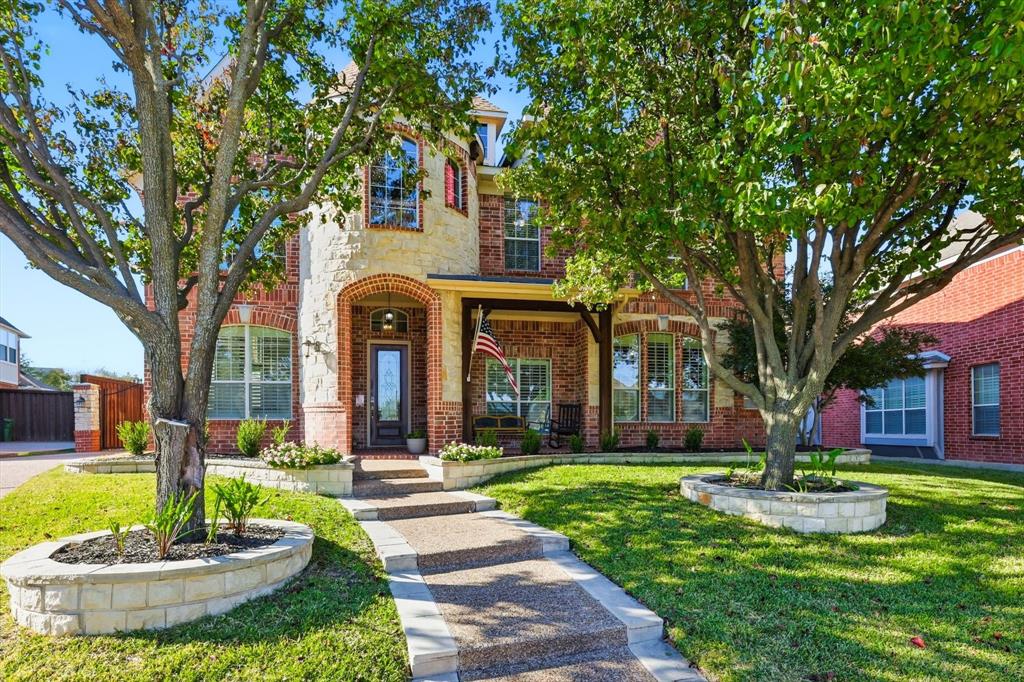 MOTIVATED SELLER - Welcome home to this stunning two-story residence in the highly sought-after Gentle Creek Estates community of Prosper. Built in 2005, this elegant brick and stone traditional spans approximately 4,382 sq ft on a spacious 0.34-acre lot. Step through the grand entry into a light-filled open floor plan featuring soaring ceilings, rich wood flooring, and plantation shutters. The formal dining room and adjacent living space flow seamlessly into a gourmet kitchen, complete with a massive center island, granite countertops, 42-inch cabinetry, stainless-steel appliances, a walk-in pantry, and a generous breakfast area. Relax in the spacious family room, anchored by a striking stone fireplace, or retreat upstairs to the impressive media room, wired for surround sound, with built-in bar seating ideal for movie nights and entertaining guests. Five generously sized bedrooms and four full baths offer comfort and versatility. The luxurious primary suite, located on the main level, features a spa-style bath and a spacious walk-in closet. Upstairs, the loft and additional bedrooms provide perfect space for a home office, playroom, or guest quarters. Outside, discover an entertainer’s dream yard with plenty of space to build your dream pool, complete with a gated entrance for added privacy and security. The covered patio and outdoor living area ensure year-round enjoyment. Located in the top-rated Prosper Independent School District, this home offers easy access to major roadways, shopping, dining, and recreation while preserving the peaceful, upscale lifestyle of Gentle Creek Estates.
Don’t miss this rare opportunity to own a premier home in one of Prosper’s most desirable neighborhoods luxury, space, and location all in one.
