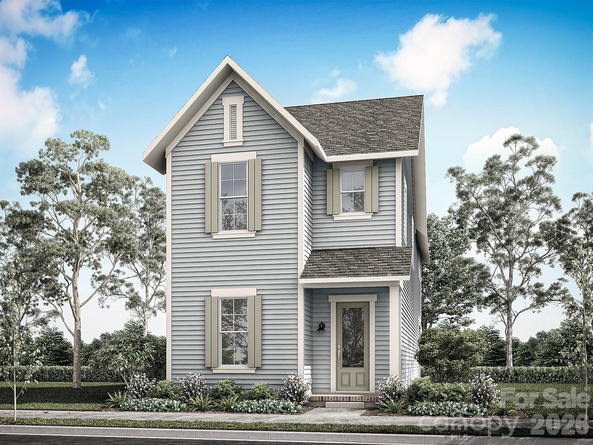 NEW CONSTRUCTION in East Charlotte - This beautiful home has an open design with 10' ceilings & 8' doors/cased openings on the first floor, a gourmet kitchen with cabinets stacked to ceiling, vented range hood, quartz counter tops, center island and under cabinet lighting. Butler's pantry with beverage frig directly across from a huge walk-in pantry w/built-in shelving providing generous storage. Electric fireplace w/mantle in family room. Luxury vinyl plank flooring throughout home in all areas except bathrooms. Iron picket stair railing with oak step treads.  Primary bedroom on upper level with full bath, double vanity, oversized tiled shower & walk-in closet with built-in shelving. 9' ceilings on upper level w/2 guest bedrooms (both with walk-in closets). Hall bath has tub/shower combo & ceramic tile walls & flooring. Screened rear porch  designed for relaxed evenings. 2-car detached garage with electric car charger - rear loading with alley access. Front lawn maintenance & irrigation covered by HOA.