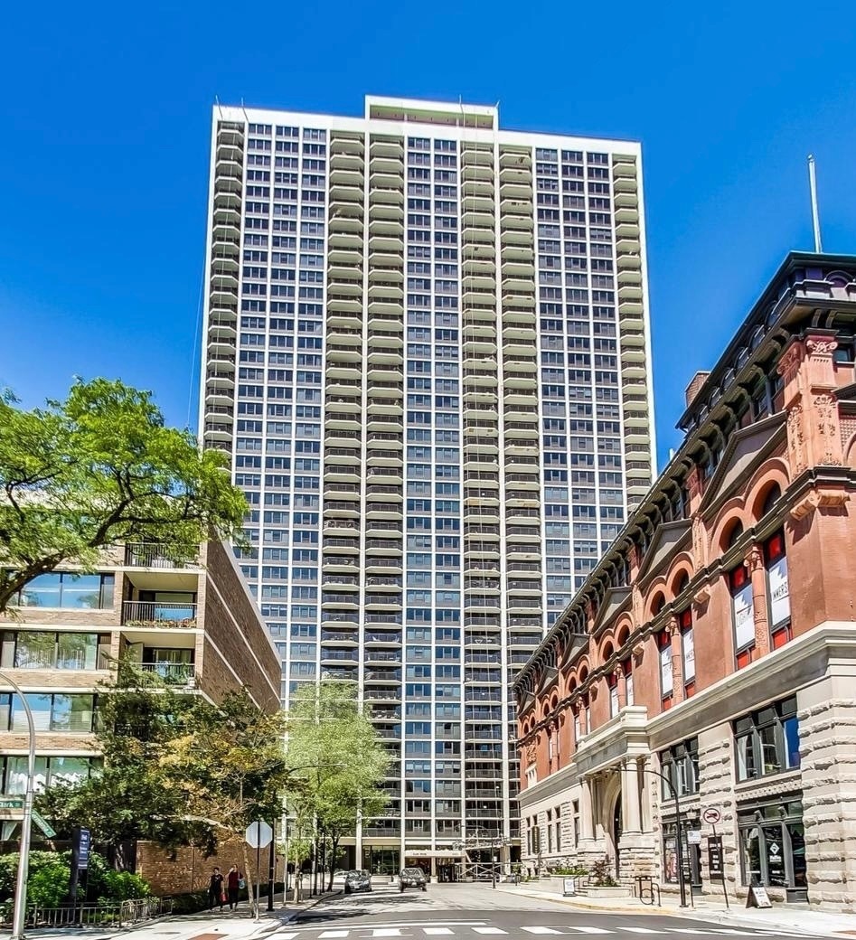 Spectacular 43rd floor, 2,100 sq. ft. corner, combined two-unit, two-bedroom (third added to living area - easily converted back), two-bath residence, two private balconies, and panoramic views of Chicago's skyline, horizon, and partial lake views. This top-floor open concept boosts a chef's kitchen with wraparound counters; solid cherry custom cabinetry; high-end appliances; dining; office nestled in a bright and airy window alcove integrating work and living spaces; laundry room with storage/pantry; The show-stopping primary 18'x18' en-suite bedroom with balcony, includes a 15'x12' walk-in custom closet; and double-vanity bath. The second bedroom includes a floor-to-ceiling custom closet; and the second bath features a hydrotherapy air tub and shower. American crafter, Sheoga hardwood floors throughout; Lightology lighting; motorized sun/blackout shades.; Customized closets by Elfa System; two additional on-premise storage units. This pet friendly building is walking distance to Lincoln Park, South Pond, Lincoln Park Zoo, North Avenue Beach.  (No weight limit or fee for Service and Emotional Support dogs)  Neighborhood attractions include: restaurants; nightlife; shopping; transit; grocery stores; and gyms.   James House is located at the intersection of three of Chicago's most iconic neighborhoods - Gold Coast; Old Town; Lincoln Park. James House Amenities:  24/7 door staff; sky-deck; all-season room; receiving room; package delivery; on-site maintenance and management. Optional fee-based amenities include: two heated garage spots; fitness center; bike storage; outdoor pool; tennis/pickleball courts; hospitality rooms. Wake up to sunrises over Lake Michigan and the cityscapes. Wind down your day watching the radiant sunsets or, summertime's bi-weekly Navy Pier fireworks display.