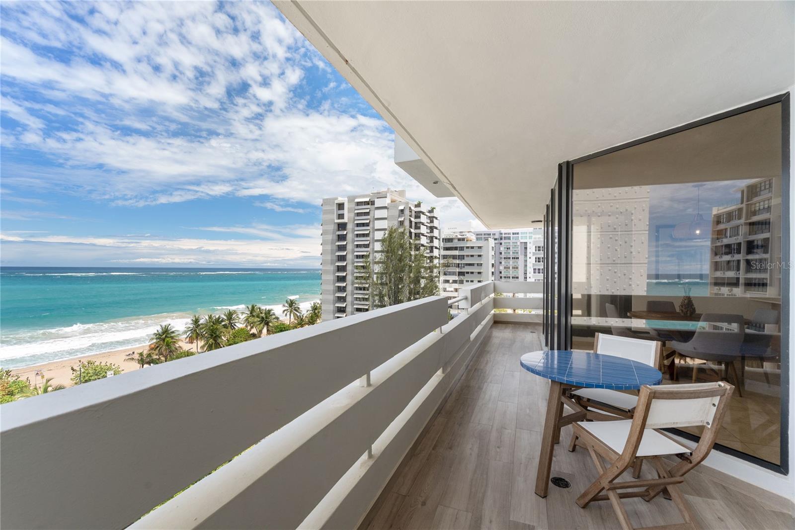 Welcome to Ashford Plaza, a boutique condominium in the heart of Condado, offering an unbeatable location and a sense of privacy with only two apartments per floor. Situated on the 8th floor, this 1,914 sq. ft. residence enjoys beautiful ocean views and a comfortable, well-proportioned layout.Step inside and be captivated by the modern design and open floor plan. The apartment feels fresh and airy, with natural light filling the living and dining areas, creating an inviting space for both everyday living and entertaining. Ocean views can be enjoyed from the main living area and extend out to the large private balcony. The recently remodeled kitchen brings a modern touch to the home, while the spacious primary bedroom offers a relaxing retreat.A private balcony extends the living space outdoors, where you can enjoy ocean breezes and open views. Ashford Plaza offers a full power generator, water cistern, and security, all within close proximity to top schools, restaurants, and everyday conveniences, and ideally located near Ocean Park Beach and Parque del Indio.