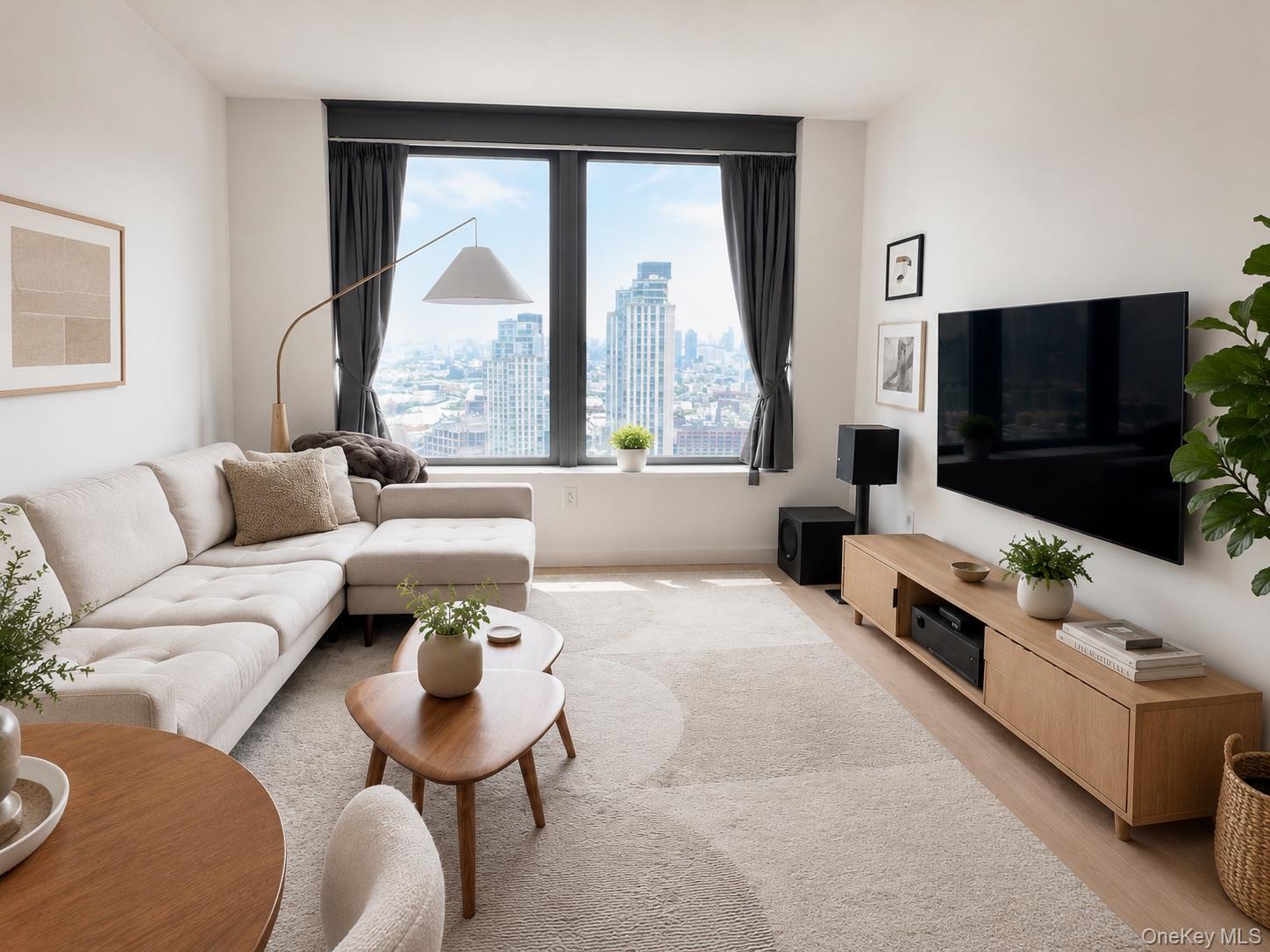 Perched high above Long Island City, Residence 3910 is a beautifully appointed, south-facing two-bedroom, two-bathroom home filled with natural sunlight throughout the day. Expansive windows showcase sweeping views of the Long Island City skyline and East River, creating a bright and sophisticated setting from morning to evening.The open-concept living and dining area offers an effortless layout for both everyday comfort and entertaining. The adjoining modern kitchen is finished with sand ash veneer cabinetry, Viatra quartz countertops, and premium Bosch appliances, blending clean contemporary design with exceptional functionality.The serene primary suite features a generous walk-in closet and a spa-inspired en-suite bathroom with porcelain tile finishes, radiant heated floors, and a glass-enclosed shower. The spacious second bedroom enjoys abundant natural light and offers excellent flexibility as a guest room, nursery, or home office.European white oak flooring, high ceilings, refined finishes, and a thoughtfully designed floor plan complete this exceptional residence in Skyline Tower, Long Island City’s tallest and most prestigious condominium.Residents enjoy an impressive collection of world-class amenities, including:75-foot indoor swimming poolState-of-the-art fitness center and yoga studioResidents’ lounge and children’s playroomSauna, steam room, and whirlpool spa24-hour concierge and package roomIdeally located in the heart of Long Island City, Skyline Tower offers exceptional convenience with Midtown Manhattan just minutes away.Please note: The residence is currently tenant-occupied through June 2027. Advance notice is required for all showings. Pictures are virtually staged and actual layout and style might vary.