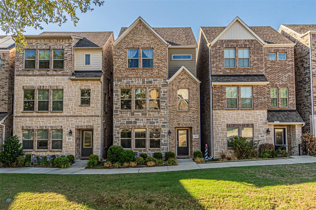 Beautiful 3 story home in a community that was developed in 2020.  This home has 3 spacious bedrooms plus a flex space that can be used as a 4th bedroom or an additional living room or man cave.  There are bathrooms on all 3 floors.  The 2nd floor has an open concept kitchen -  living room space.  The kitchen has stainless steel appliances and white hard surface countertops.  Also, there is an extra space on the 3rd floor that can be used as either an office or workout area or a reading nook.The neighborhood is very walkable and includes a club house with a full weight room and large community pool.  Great Lock and Leave property, less than a 10 minute drive to DFW Airport.  This is a great home centrally located in the Metroplex.
