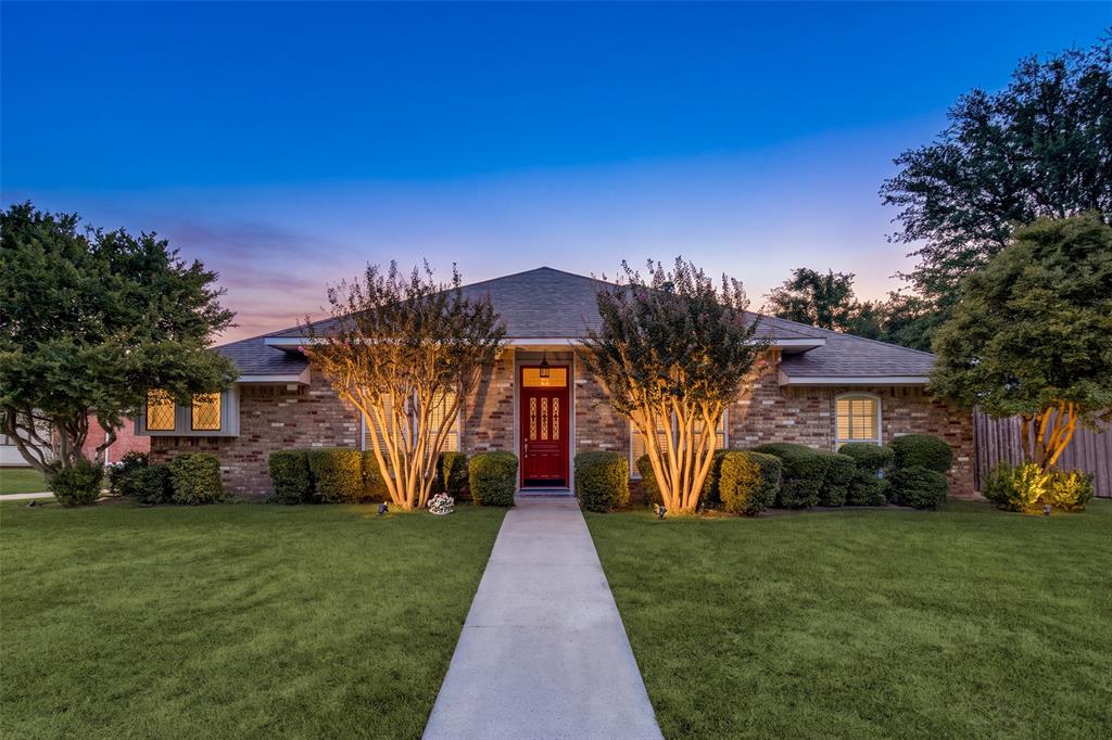 Welcome home to this inviting one story, brick home on a desirable corner lot in a sought-after location within Plano ISD! Offering 2 spacious living areas, a stunning double-sided gas fireplace & 2 dining areas this home provides a versatile layout perfect for entertaining and everyday living.The well-appointed kitchen features granite countertops, an induction cooktop, Bosch dishwasher, KitchenAid SS oven and microwave, plus a charming breakfast nook.  The generously sized primary suite offers a spacious sitting area with an additional oversized closet and ensuite bath complete with dual sinks, a garden tub, separate walk-in shower and two additional large closets. Secondary bedrooms feature nicely sized closets, brand-new ceiling fans and natural light.Enjoy the outdoors in the beautiful, expansive backyard, where a covered patio creates the perfect setting for grilling, relaxing, and entertaining. A cedar BOB fence adds privacy, making this outdoor space a wonderful extension of the home.Recent updates include new luxury vinyl plank flooring, ceiling fans, and decorative lighting in 2026.  Additional improvements include a KitchenAid SS oven and microwave (2019), gas water heater (2019) and HVAC system (2016).Location is everything! Enjoy an easy walk to the beautiful Country Brook pond with convenient access to the DNT & George Bush Turnpike (190), both just five minutes away. Shopping & dining at Trader Joes, Whole Foods, Eatzis, Central Market, Legacy West and The Bend formerly known as Willow Bend Mall area are within 15 minutes away. For even more recreation and community connection, Bent Tree West Swim Club offers residents annual memberships with access to the pool, tennis and pickleball courts and community events.With its spacious living areas, thoughtful updates, private backyard, and exceptional location, this home is a wonderful opportunity to enjoy comfortable living with convenience and community at your doorstep!