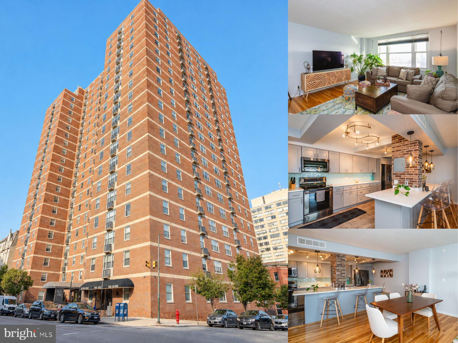 1-bedroom, 1-bath unit/flat at St. Paul at Chase offering an elevated 16th-floor high-rise setting, excellent property condition, and a beautifully renovated kitchen designed to make a lasting impression. The kitchen serves as the centerpiece of the home, featuring a dramatic 9-foot island that adds generous workspace, seating potential, and a polished focal point for everyday living and entertaining. The single-level layout offers 849 square feet with one bedroom, one full bath, level-entry access, and elevator access. A Jacuzzi tub adds a spa-like touch to the bath, while custom window treatments and a newer water heater provide added style, comfort, and value within the unit. St. Paul at Chase delivers a refined city-living experience with a 24-hour front desk, elevator service, laundry facilities, extra storage, security, and an on-site convenience store through the lobby with in-unit delivery. With its renovated interior, impressive island kitchen, high-rise setting, and access to garage parking available for lease, this residence offers a polished blend of comfort, convenience, and city living in the heart of Baltimore.