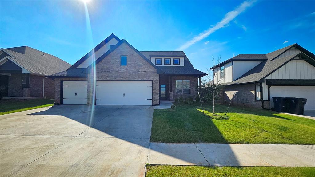 Located in The Grove community of Edmond, this well-kept home offers a modern layout with plenty of room to spread out. The main living area has a fireplace as its focal point and connects to the kitchen for easy entertaining. The kitchen includes granite counters, stainless steel appliances, a pantry, and white cabinetry for a clean, bright look. The primary suite is on the first floor and features a private bath with two sinks, a walk-in shower, soaking tub, and a large walk-in closet. Another bedroom is also located downstairs. Upstairs you’ll find two additional bedrooms plus a spacious bonus room with its own full bath. Neighborhood amenities include multiple parks, playgrounds, a pool, fitness center, soccer field, and community gathering spaces. Deer Creek Schools serve this address. Contact us to arrange a time to see this home in person.