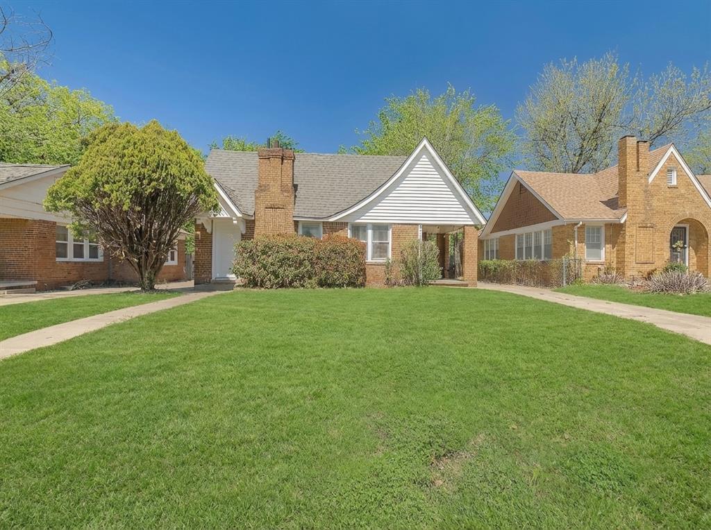 Nestled in the heart of Oklahoma City’s historic Crestwood neighborhood, this charming 1925 Traditional brick with gable  home exudes timeless character and authentic appeal. Boasting two exceptionally large bedrooms and one thoughtfully designed bathroom, this residence beautifully blends vintage craftsmanship with modern conveniences.Step inside to discover original hardwood floors, elegant molding, and the thoughtful details of its era. The spacious living area flows into a formal dining room featuring a remarkable built-in buffet, while the functional kitchen offers everything needed for everyday living. A stacked washer and dryer add everyday convenience. The pocket office just inside the front door could be the icing on the cake. The expansive backyard serves as a blank canvas for your imagination—perfect for creating an outdoor haven for entertaining, gardening, or relaxing.Located just minutes from The Plaza District and The Paseo Arts District, you’ll enjoy easy access to vibrant restaurants, unique shopping, parks, healthcare, gyms, and major highways.Crestwood was developed in an era when neighbors truly knew one another—swapping recipes, borrowing tools, and gathering on porches to watch the world go by. Step back in time in one of Oklahoma City’s most cherished historic neighborhoods. Built with old-growth timber—wood from trees that had grown for nearly 200 years—this home has stood strong for a century and is ready to stand for many more.