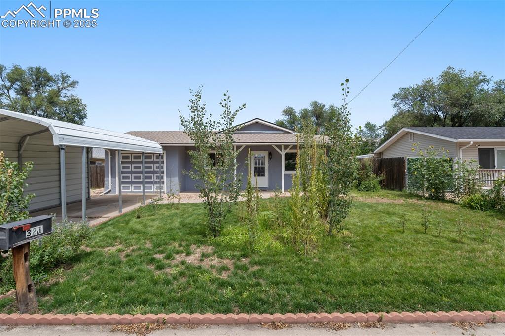 Welcome to this beautifully maintained and 100% move-in ready home, boasting all main level living, and perfectly situated near Fort Carson and other nearby military installations. As you pull up, you'll notice the one car garage and additional carport, not to mention the extremely generous shed in the backyard- storage and parking are a breeze! Step inside the home to discover a bright and welcoming interior that exudes comfort and charm. With gorgeous wood flooring throughout (no carpet!), the home feels both timeless and cozy. Fresh, neutral paint adds a crisp, clean feel and allows you to easily personalize the space to your taste. Enjoy the ease of main-level living, offering accessible, convenient floorplan flow that accommodates a wide variety of lifestyles. The warm and open living areas provide a great space for relaxing or entertaining guests, while the thoughtfully designed kitchen offers plenty of cabinet storage and workspace for home-cooked meals or quick bites. Don't miss the master bedroom with en suite 3/4 bathroom, and additional 2 bedrooms and full bathroom- a rare find! The spacious backyard is a standout feature, offering a fully fenced outdoor retreat that's ideal for pets, playtime, or weekend gatherings. Whether you're hosting a barbecue, tending a garden, or simply enjoying the fresh air, this yard has all the space you need. A large storage shed adds extra functionality—perfect for tools, bikes, or hobby equipment. Located in a well-established neighborhood, this home offers incredible proximity to shopping centers, local restaurants, entertainment options, parks, and reputable schools—making daily errands and outings both simple and enjoyable. Plus, with easy access to major roads and highways, commuting is a breeze. This home is the perfect combination of charm, practicality, and location. All that's missing is you! Don't miss your chance to call this lovely home yours—schedule your tour today and settle in before summer slips away!
