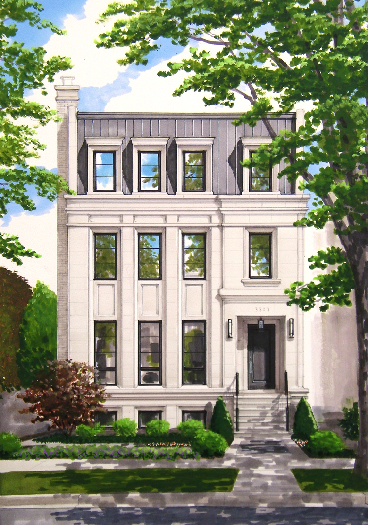 Located on the most sought-after block in Southport corridor and ideally situated on an extra-wide 37.5 foot lot, this architecturally significant, design inspired home has been thoroughly planned to provide a thoughtful layout and awe-inspiring features to enhance day-to-day life.  With just over 7100 sqft of living space, the expansive floor plan provides 7 bedrooms, 7 full baths and 2 half baths. Throughout the home, you'll notice towering ceiling heights, oversized windows and rooms on a grand scale. The layout provides dedicated office space, a wellness center with a sauna and cold plunge, temperature controlled wine storage and an extra living room with a beautiful veranda that provides skyline views. multiple private outdoor areas, ideal for entertaining. Directly off the great room you'll find a professional grade outdoor kitchen and fireplace with direct access to the oversized porcelain paved garage roof deck. The three car attached garage leads to a radiant heated breezeway with a custom built mudroom to catch all of you miscellaneous items.  The professionally designed kitchen is the centerpiece of the home and anchors the great room. The oversized island is enveloped in beautiful, soft close cabinetry, exceptional natural stone and oversized, professional grade, subzero, and Wolf appliances.  Designer finishes include custom millwork, white oak cabinetry, organized closets, beautiful natural stone, custom tile work and hardwired infrastructure for an AV system.  Centrally located you are just minutes from top ranked Hamilton Elementary and everything Southport Corridor has to offer. The area is home to award-winning restaurants, shopping and entertainment. You'll be close, but not too close to Wrigley Field, steps to public transportation, and just a short distance to Lake Michigan.Upgrade available for optional elevator service to all levels. * Renderings and plans are intended to convey design vision and are for marketing purposes only. Final layouts, materials, and finishes may vary at the Seller's discretion. Buyer(s) and their representation should confirm all specifications and selections prior to purchase. Developer is a licensed real estate agent in Illinois.