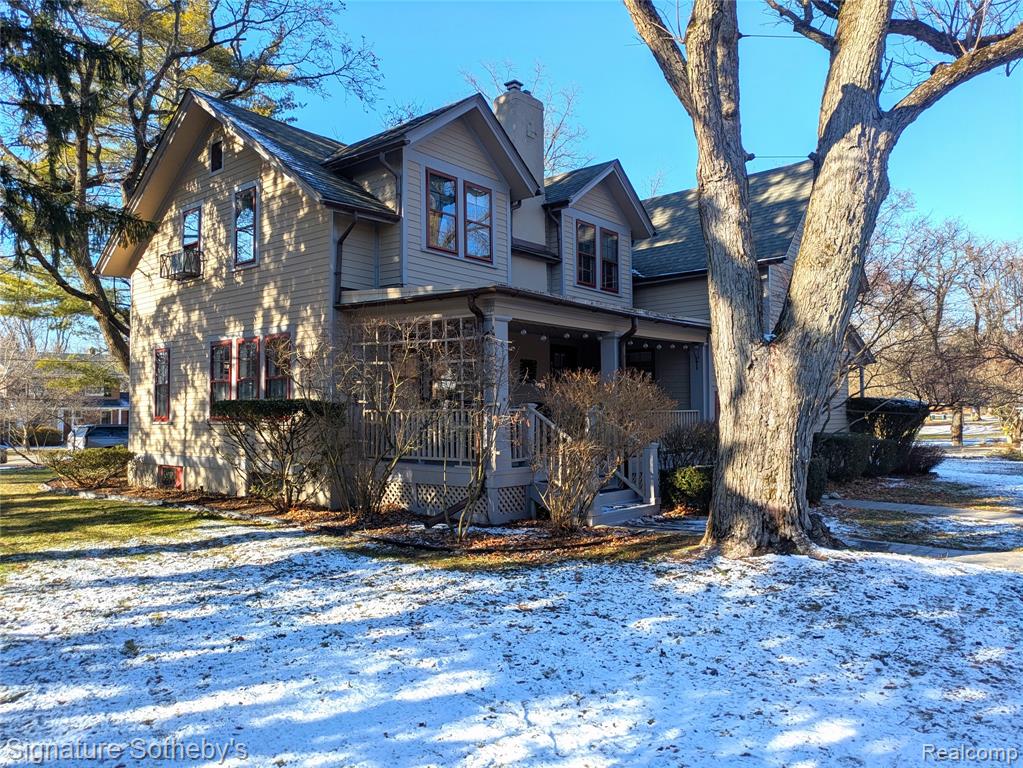Enjoy seeing this beautiful 1890's arts and crafts home in Beverly Hills with award winning Birmingham Schools. Four bedrooms with a sizeable primary bedroom suite on the second floor, complete with an office and a dressing area. This home offers refurbished windows, oak floors throughout, beamed dining room with built-ins, upgraded plumping, upgraded bathrooms and kitchen, new garage, and newer roof. All the hardware in home is Baldwin Brass and light fixtures are custom made Hubbardton Forge. This home was well loved and maintained right down to the basement, which is unlike any basement on a home of this age with tile floors and stone walls. Brand new garage will be completed prior to closing. Two story barn on property offers many more possibilities. Extensive gardens with professional landscaping. Home sits on corner lot which offers easy off-road parking and a large driveway with additional parking. Sidewalk leads right to 34-acre Beverly Park.
