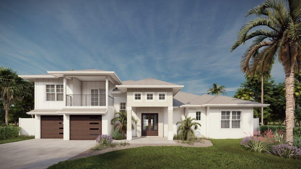 Under contract-accepting backup offers. Under Construction. *Vista Model* Welcome to Palma Sola Grande an exclusive, boutique gated community in West Bradenton featuring sixteen new construction homes overlooking Palma Sola Bay. You can choose from 8 different models with 3 package options. Have your new home completed in as little as 12-14 months! The Vista Model is a coastal contemporary two-story home with a spacious great room, gourmet kitchen, and private primary suite as well as a separate private suite on second floor with a terrace that has views of Palma Sola Bay. All plans are open-concept and built to entertain, with brilliant natural light pouring into the expansive living space. The kitchen has luxury finishes and is perfect for cooking and entertaining, featuring stainless-steel appliances and custom wood cabinets and quartz countertops. The private primary suite features a roomy walk-in closet, ensuite bathroom featuring a freestanding soaking tub and a spacious walk-in shower with glass enclosure and sleek finishes. Other features include an oversized two car garage, metal roof system, and hurricane impact-resistant windows and doors. The front yard and the fenced backyard feature lush low maintenance tropical landscaping. You will love the ideal location with close proximity to the Gulf Beaches of Anna Maria Island, Robinson Preserve, Historic DeSoto National Park, IMG Academy and Golf Club, downtown Bradenton, St. Pete, the cultural and culinary arts of Sarasota, shopping, stores, restaurants, and medical facilities. Walk or ride bikes to the Robinson Preserve, a 682-acre nature preserve offering trails, kayak launches, and a picnic area. This is the ultimate Florida lifestyle location! Contact us to set up a private tour and experience the beauty and lifestyle firsthand before the community sells out!