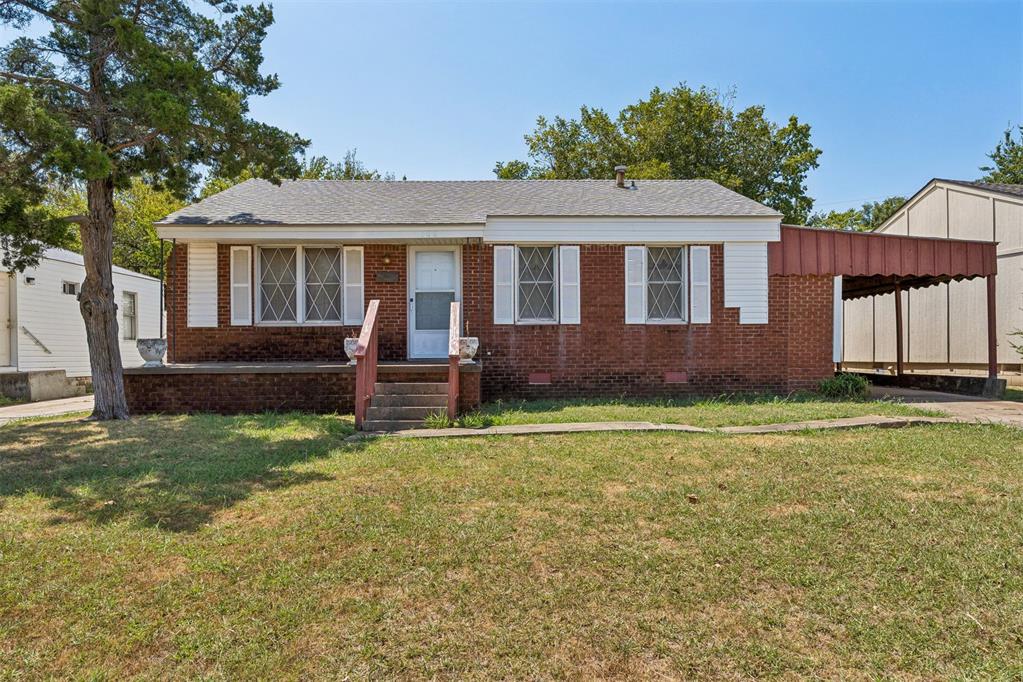 Welcome to this spacious 3-bedroom, 2-bath home located in the original square mile of Midwest City! Offering a great layout and plenty of potential, this home is ready for its next owner to make it their own.The generously sized primary suite has been reconfigured to create an impressive retreat featuring sliding glass doors with direct backyard access, a large walk-in closet, linen storage, and a newly updated shower vanity and toilet. The oversized living room provides plenty of flexibility for a large gathering space or a combination living and formal dining area.The kitchen features well-maintained cabinetry with room for a breakfast table, and the refrigerator and dishwasher,microwave,stove remain with the home. A convenient stackable washer and dryer located just off the kitchen will also stay.Both secondary bedrooms offer backyard views and nice closets and share an updated full bathroom featuring an updated shower and toilet.Outside, enjoy a partially fenced backyard with plenty of room for pets, play, or entertaining, plus a storage building perfect for lawn equipment, tools, or holiday décor. While the home offers an opportunity for some updating, its spacious rooms, great storage, and functional floor plan provide an excellent foundation to make it your own!Home is being offered as-is. Sellers will not do any repairs.