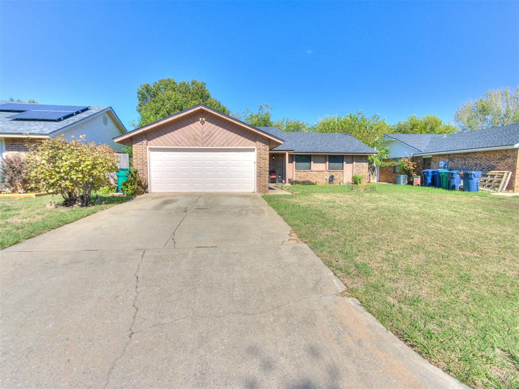 Welcome to this 3-bedroom, 2-bathroom brick ranch-style house in Chisholm Creek. The kitchen and both bathrooms have been remodeled, so the big projects are already done. The living room has a fireplace for cooler nights, and central heat and air keeps the rest of the year comfortable.Outside, the backyard is fully fenced with room for pets, a garden, or a grill and some chairs, and the covered patio is perfect for unwinding after a long day. There’s also an attached two-car garage.You will be just minutes from the highway for an easy commute anywhere in the OKC metro. Shopping, dining and everyday errands are close by.The sellers are willing to re-carpet prior to closing, but you should be the one to select the color. Alternatively, we can provide a carpet allowance at closing.Schedule your showing today!