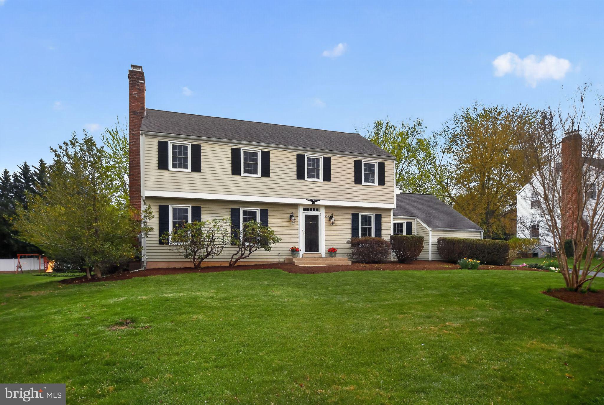 Welcome to 450 Coldstream Drive, nestled in the sought-after Coldstream community of Berwyn, where timeless elegance and everyday comfort come together in this beautifully maintained 4-bedroom, 2.5-bath single-family home.  The interior of the home is freshly painted and showcases beautiful hardwood floors throughout both levels.A classic center hall entry sets the tone, flanked by a refined formal dining room and an inviting living room with a wood-burning fireplace, ideal for both entertaining and cozy evenings at home. Each space is enhanced by traditional details, including crown molding, that add warmth and character. Toward the rear, the family room features exposed wooden beams and opens seamlessly to the backyard deck and patio,  creating a perfect flow for indoor-outdoor living.The kitchen is thoughtfully designed for both style and function, offering crisp white cabinetry, a ceramic tile backsplash, pendant and recessed lighting, center island, quartz island and counters and a sunlit breakfast area with radiant heated flooring and a charming bay window overlooking the yard. Sliding glass doors lead to the deck, making outdoor dining and entertaining effortless. Just beyond, a well-appointed laundry/mudroom with an adjacent powder room and direct access to the rear yard adds everyday convenience.Upstairs, the spacious primary suite is a true retreat, complete with a cathedral ceiling, walk-in closet, and a private en-suite bath featuring a glass-enclosed shower. Three additional generously sized bedrooms share a beautiful hall bath.Additional highlights include a freshly painted unfinished basement ready to be customized to your needs, and an oversized two-car garage with interior access.Outside, the flat backyard offers a private setting for relaxation or play, complemented by an Azek deck and paver patio, perfect for entertaining or unwinding.Life in Coldstream extends beyond the home, with a vibrant community atmosphere and cherished annual traditions such as the Halloween Family Hayride, Progressive Dinner, and Holiday Luminaries, along with numerous events throughout the year. Enjoy walkable access to the Chester Valley Trail and nearby township parks featuring baseball fields, basketball, tennis, and pickleball courts, ideal for an active lifestyle.Conveniently located near premier shopping and dining, and within the highly acclaimed Tredyffrin-Easttown School District, this exceptional home offers the perfect blend of community, convenience, and comfort. Move right in and experience all that this home has to offer!