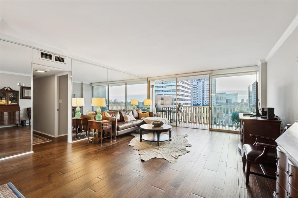 Hardwood Floors and Floor to Ceiling Windows