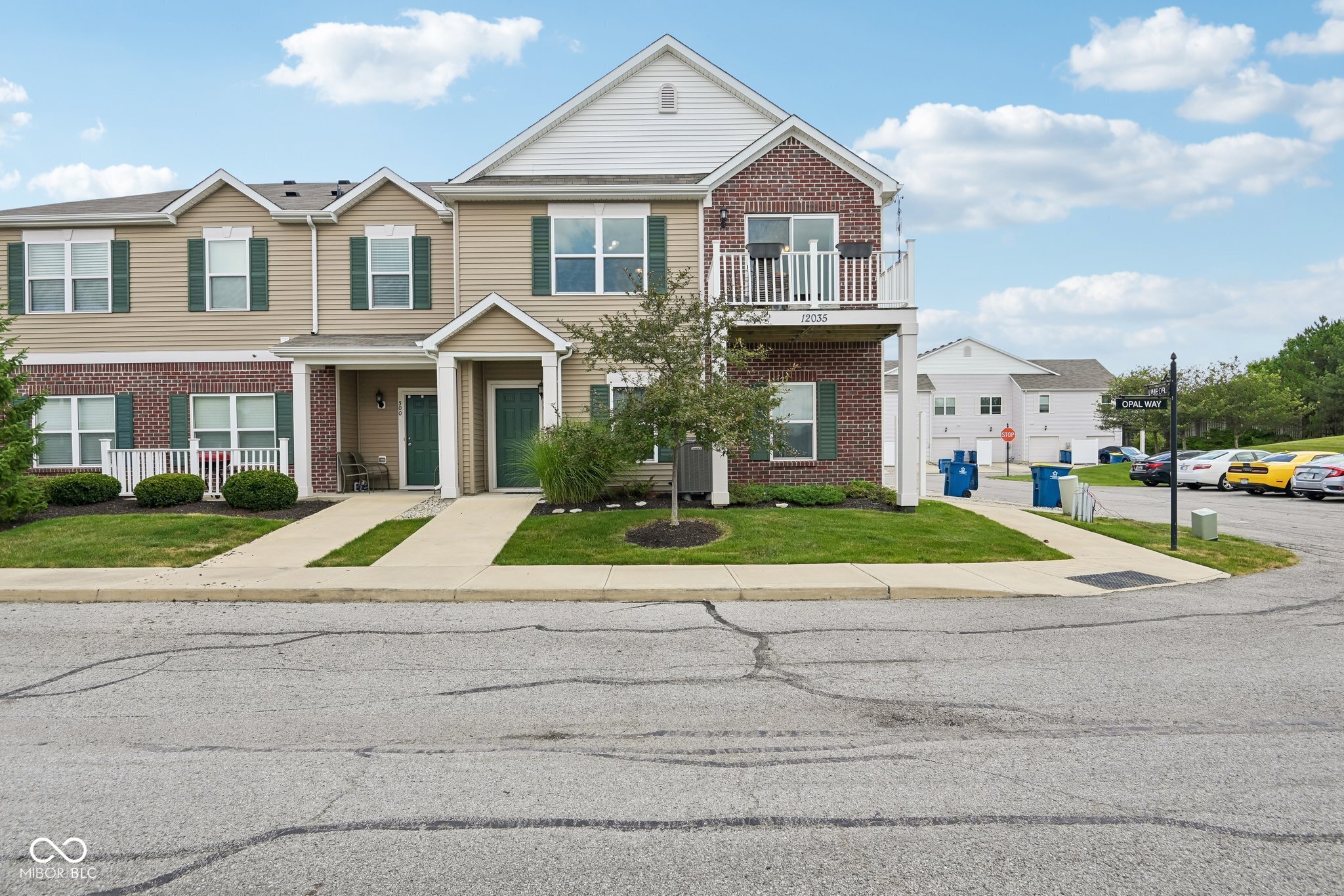 Hard-to-find end-unit condo in Limestone Springs, a sought-after Fishers' community. Built in 2018, this like-new second floor home offers 2 bedrooms, 1 bath, and a private one-car garage. Fresh paint throughout and an updated primary closet make this one move-in ready.  Natural light floods this open floor plan style unit. Limestone Springs offers a clubhouse, pool, fitness center, playground, and volleyball and basketball courts, all covered by a low ~$260 HOA. Located in the award-winning Hamilton Southeastern Schools district, close to shopping, dining, and easy interstate access. Act fast!