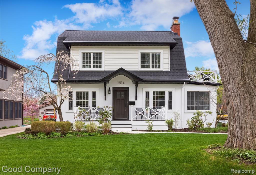 Quality workmanship in this newly updated dutch colonial by Farhat Family Homes! Short walk to Northwood & Shrine Elementary, Vinsetta Blvd, Woodward or local parks. Maintenance free exterior features a clean stucco exterior, large covered front porch, newer roof and vinyl siding, new premium vinyl windows, mature landscaping, front and rear lighting, gutter guards and detached garage that has been completely rebuilt. Step into the foyer and see the entire home has retained original charm while elevating the space to feel clean and new. The open concept kitchen w/ wood cabinetry featuring soft close doors/drawers, garbage pull-out, under-cabinet lighting, quartzite counters, and tile backsplash w/ stainless steel professional grade appliances. French door counter depth refrigerator, dishwasher w/top mounted controls, island drawer convection oven/microwave & slide-in stainless 6 burner stove/2nd oven w/hood fan. Overhang w/ bar seating rounds out the kitchen with access leading out to the garage. Living room with separate seating area near the natural brick fireplace connect the kitchen and dining to make a great space for entertaining. The bright and airy office(bonus 200 sqft of living space!), complete with 3 walls of windows overlooks the fully landscaped large backyard w/ privacy fence. Upstairs find 3 bedrooms including master bedroom w/ balcony and his/her closets and large bathroom featuring tile shower w/ Euro glass door and double vanities finished in quartzite. The finished basement features a full bath w/ tub, laundry room w/ front load washer and dryer and plenty of counter space, living room and proper mudroom with storage. All newer mechanicals including electrical,  plumbing, and furnace/AC. Solid wood doors and trim throughout. Hardwood floors through the first and second floors. Security  system included. A must see property on this gorgeous tree lined boulevard. Agent owned.