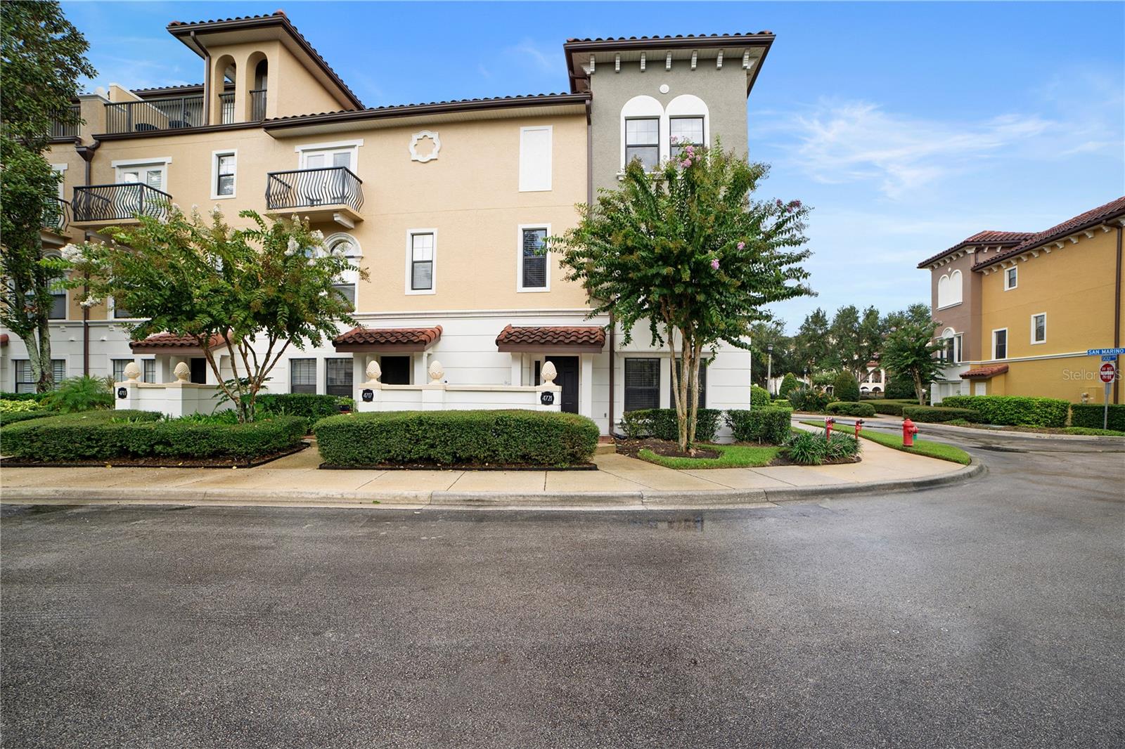 One or more photo(s) has been virtually staged. Discover the Epitome of Luxurious and Carefree Living in this stunning 4-bedroom, 3.5 Bathroom Townhouse located in the highly sought-after Fountain Parke community in Lake Mary. This Exquisite CORNER/END Unit Home is a Standout with Unmatched Privacy with NO Neighbors on Three Sides, Creating the Feel of a Single-Family Home. Abundant Natural Sunlight streaming through the windows, the home is Bright and Inviting throughout. The Tuscan-Inspired Architecture will have You Feeling as though you have been Transported to Florence Italy, with Vibrant Colors, Well-Manicured Grounds and Landscaping and Classic Barreled Tiled Red Roof Lines. Your Future Home is BUILT with SOLID CONCRETE BLOCK CONSTRUCTIONS ON ALL THREE LEVELS, Ensuring Durability and Peace of Mind. The property also boasts a PRIVATE ELEVATOR, making access to each floor Effortless and Convenient. Step inside to a Spacious and Elegant Interior, Perfect for Modern Living and Entertaining. The First Floor has a Large Bedroom with Private En Suite Bathroom. Ideal for In-Laws, Guests or Teenagers needing Total Privacy. The 2ND Floor is the main hub of the home with an Expansive Great Room, Dining Room and Oversized Kitchen with Plenty of Room to host Parties. The 3RD Floor consists of the Primary Bedroom, En Suite Bathroom with Dual Vanity and a Separate Shower along with a Soak Tub. Two additional Bedrooms are located on the upper floor with access to a third Full-Size Bathroom. Fountain Parke is an Amenity-Rich, Resort-Style Community with a 24-Hour Manned Guard Gate, ensuring Security and Peace of Mind. Residents enjoy access to a Resort-Style Pool, Spa, and a Beautifully Appointed Clubhouse with a Full-Size Gym, Putting Greens, plus a Doggy Park for your Fur Babies. For Sports Enthusiasts, the community offers Tennis and Pickleball Courts, while Nature Lovers can explore the Scenic Walking Trails. The HOA covers Water, Sewer, Garbage PLUS ALL Exterior Maintenance, including the Roof. The Monthly Dues also Include Insurance Coverage for the Exterior of the homes, Offering Significant Savings on Home Insurance Premiums. Located in Close Proximity to Top-Rated Schools, Major Employers, Shopping Centers, and Healthcare Facilities. Quick and Easy Access to I-4, the 417 Toll Roads making access to the Beaches and Theme Parks a Breeze. This Fountain Parke Townhouse is Not Just a Home; it's a LIFESTYLE. Don’t miss your chance to own a piece of Tuscan-inspired Elegance in one of Lake Mary’s PREMIER Communities! Contact Your REALTOR FOR PRIVATE SHOWING. AVAILABLE FOR QUICK CLOSE.