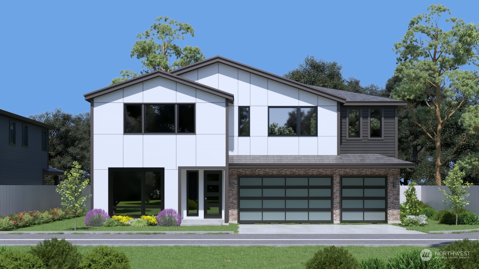 MSR Communities presents Lot 4 Kenmore Creek II. Hard to find 13,036 sf lot. 3781 sf, 5 bedrooms, 2 full bathrooms and a 3/4 bath upstairs and a bedroom with a 3/4 bath on 1st floor w/ additional office. Huge Bonus room on 2nd floor w/ 12.5" ceilings. Spacious master suite. Convenient 2nd floor utility room with cabinets. Decorative railing upstairs and down hallway, opening to everything below. LVP flooring throughout the first floor. Kitchen open to the huge great room with an abundance of windows. Double-sided fireplace allows you to enjoy while entertaining inside and out. Long driveway w/3 car garage for lots of parking. Front and back landscaping with fenced bk yard.